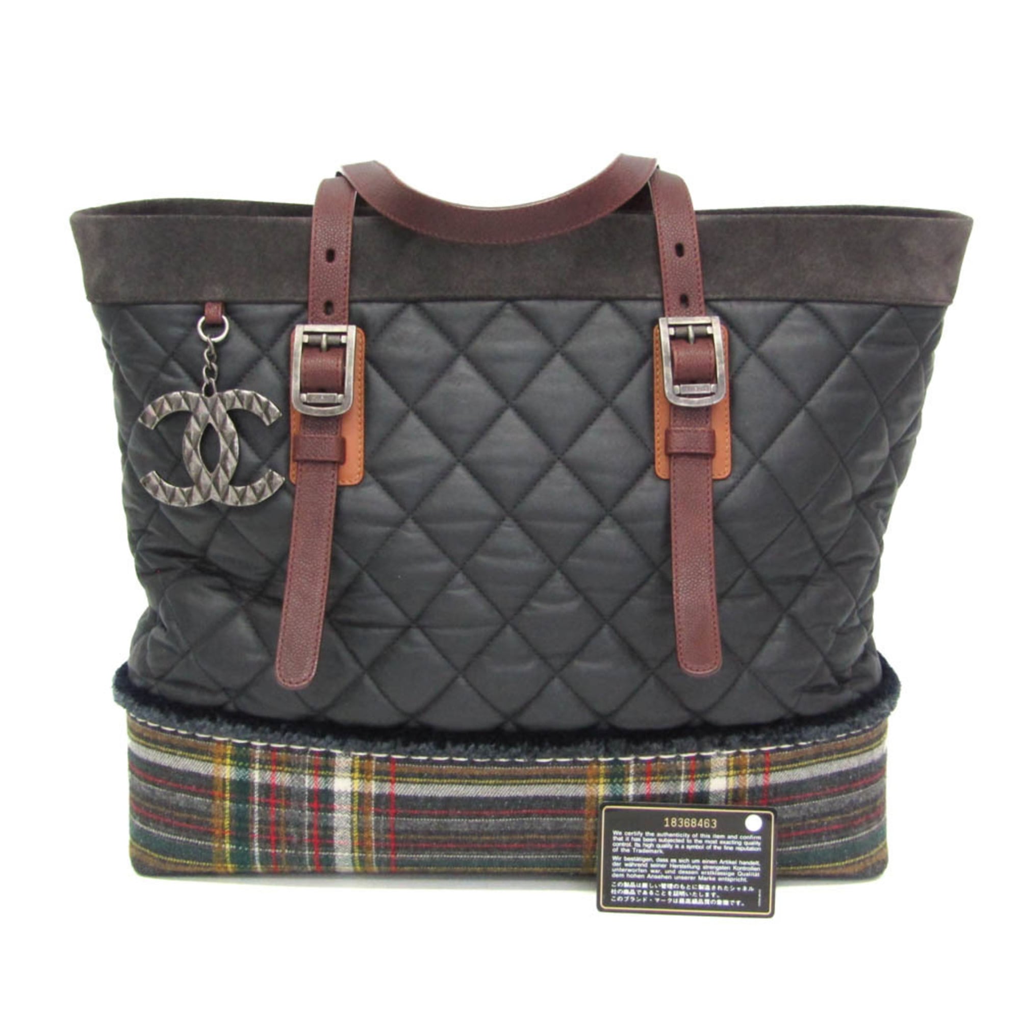 Chanel Paris-Edinburgh Tote Quilted Mixed Coated Canvas With Flannel Multicolour Tweed Tote Bag Bag (Pre-Owned)