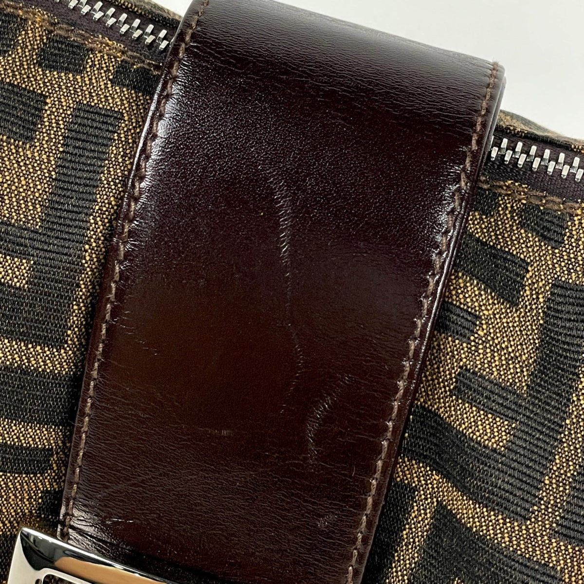 Fendi Brown Canvas Leather Shoulder Bag (Pre-Owned)