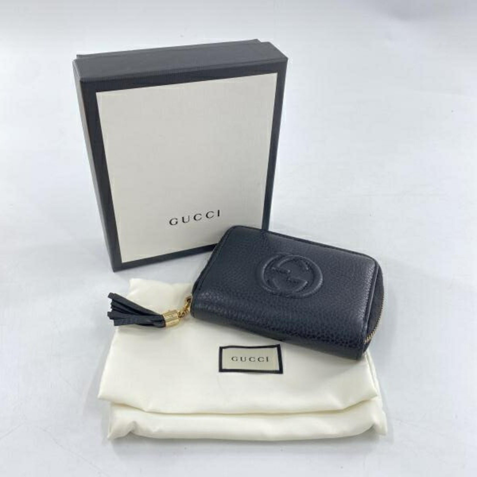 Gucci Black Leather Coin Purse/Coin Case (Pre-Owned)