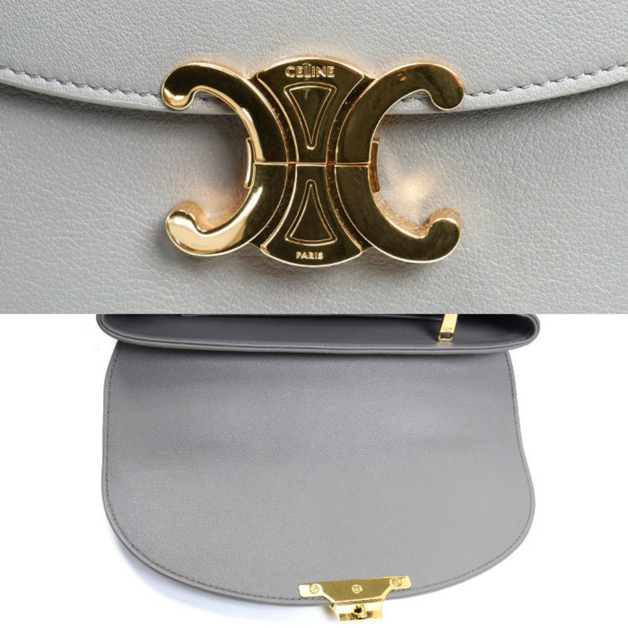 Celine Gold Leather Shoulder Bag (Pre-Owned)