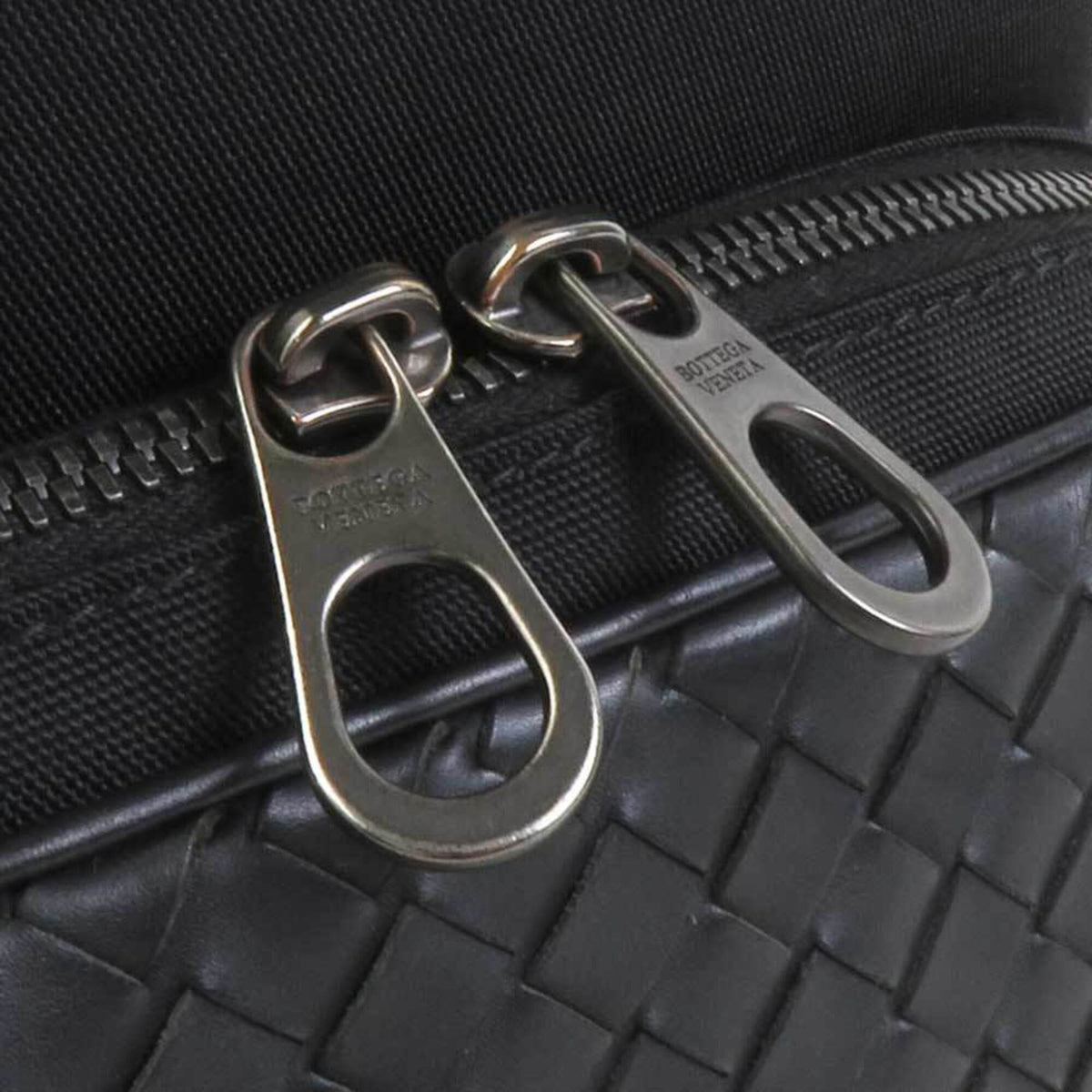Bottega Veneta Black Nylon Canvas Leather Sling Bag (Pre-Owned)