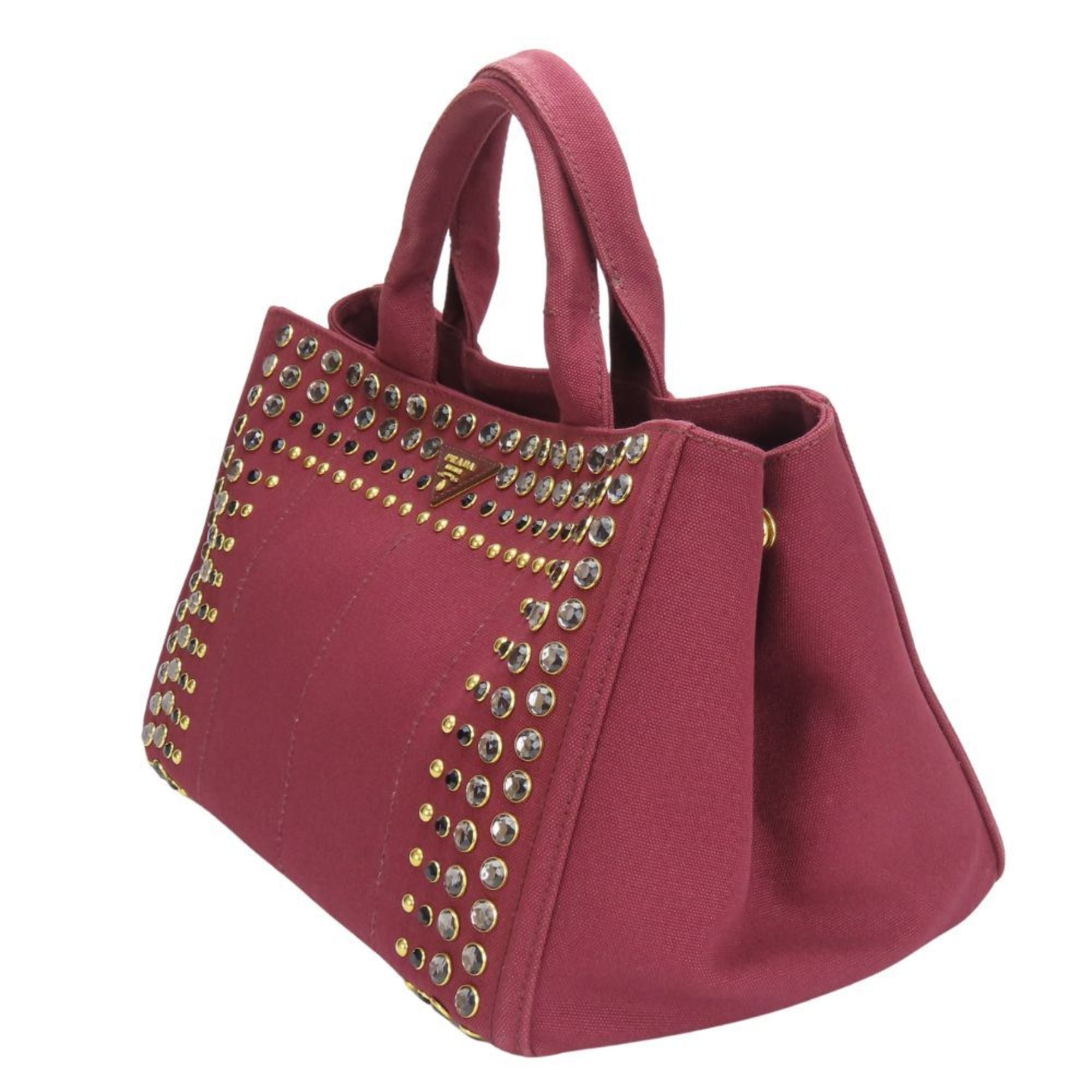 Prada Wine Canvas Tote Bag (Pre-Owned)