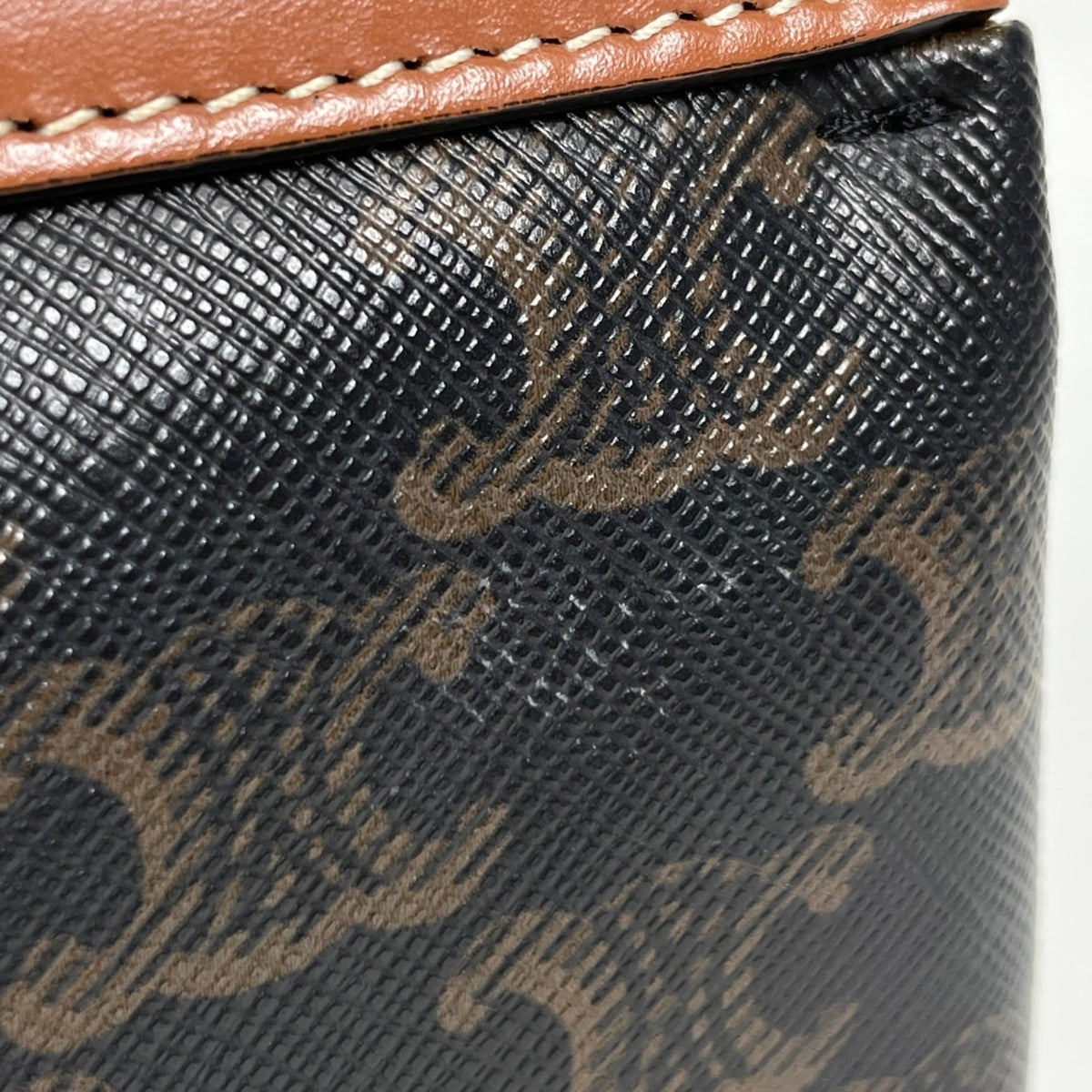 Celine Brown Coated Canvas Leather Shoulder Bag (Pre-Owned)