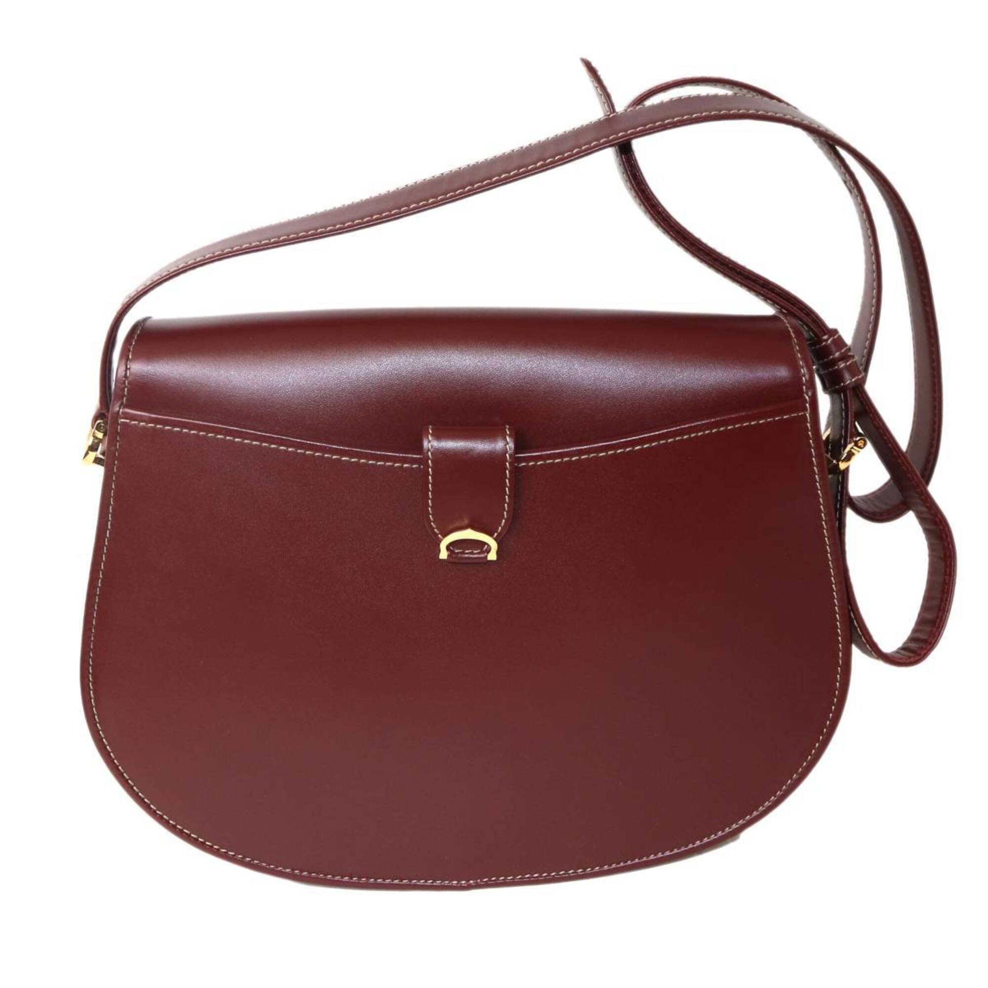 Cartier Bordeaux Leather Shoulder Bag (Pre-Owned)