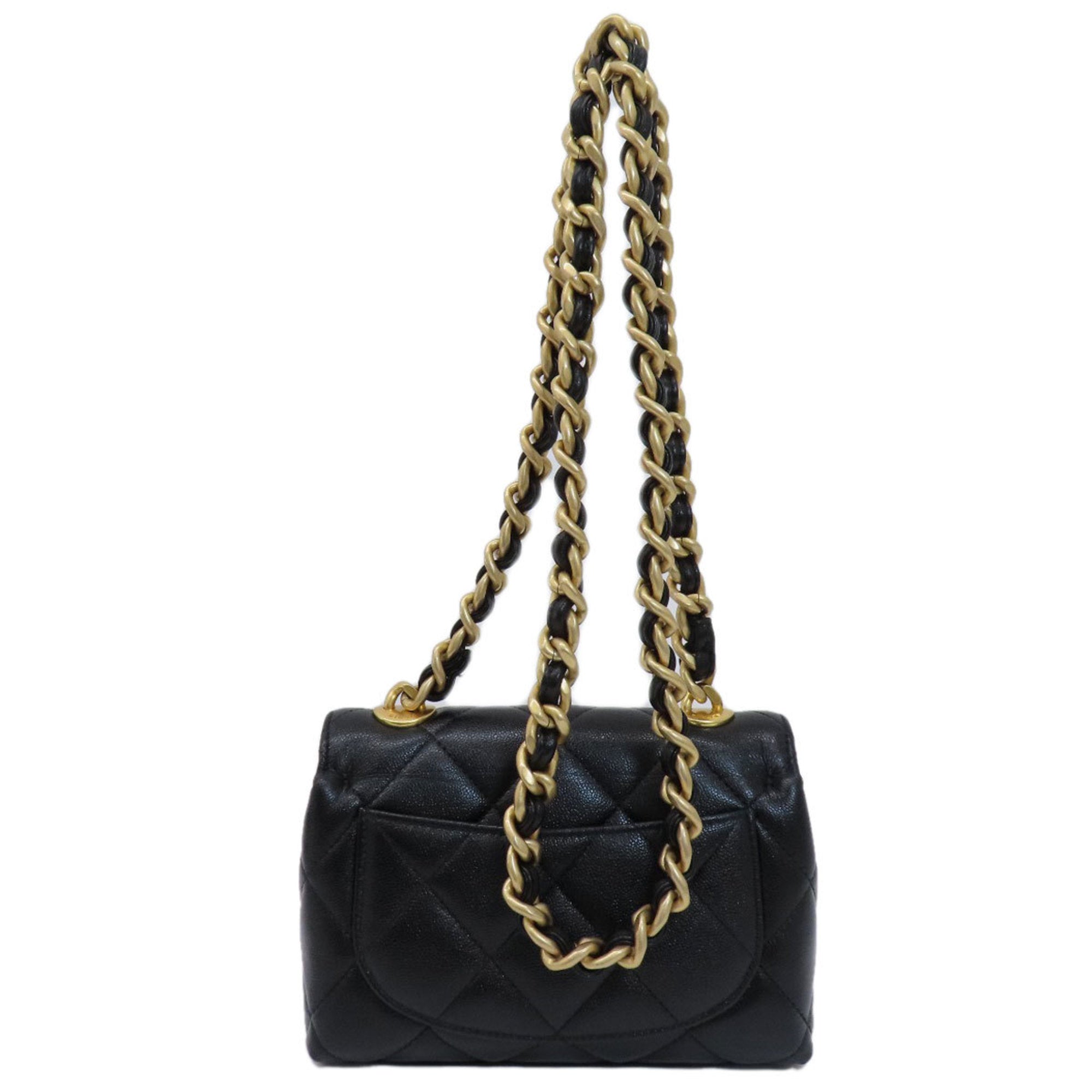 Chanel Black Caviar Leather Shoulder Bag (Pre-Owned)