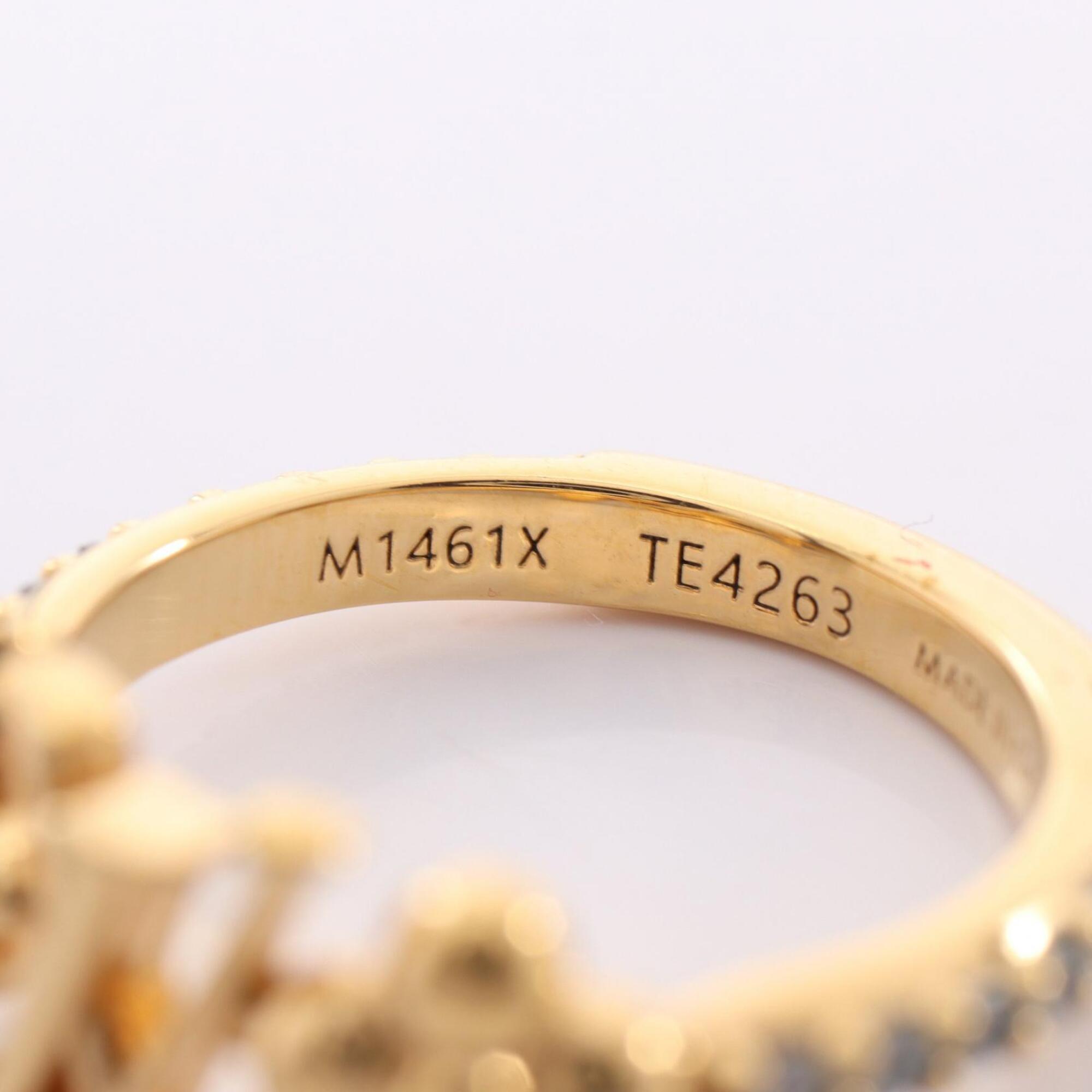 Louis Vuitton Gold Clear Gold Plating Rhinestone Band Ring (Pre-Owned)