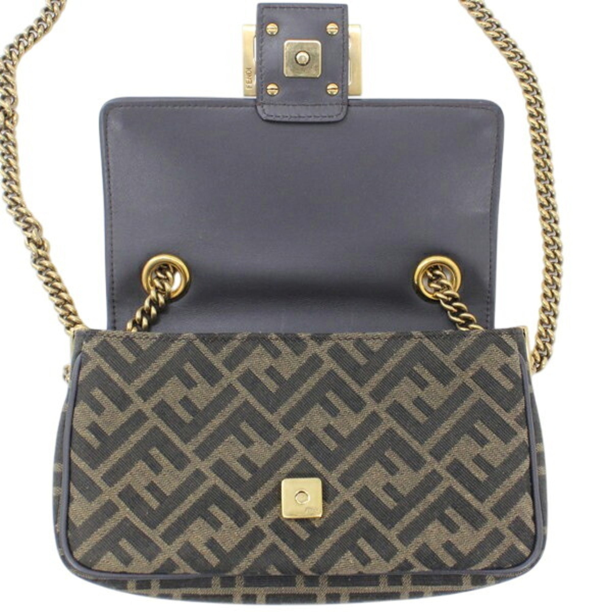 Fendi Brown Jacquard Shoulder Bag (Pre-Owned)