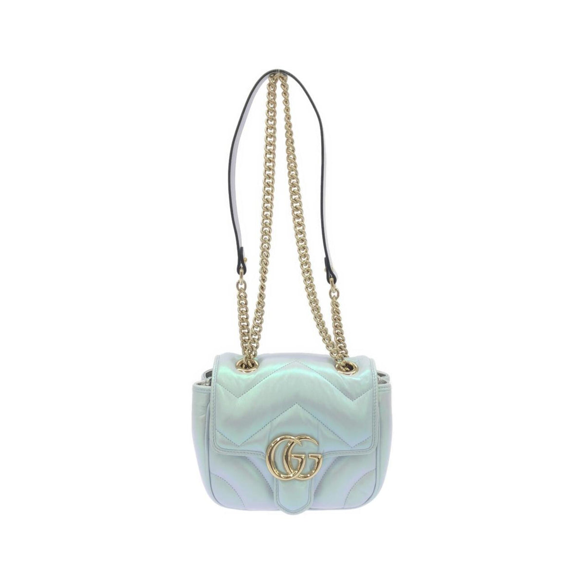 Gucci Blue Light Blue Quilting Leather Shoulder Bag (Pre-Owned)