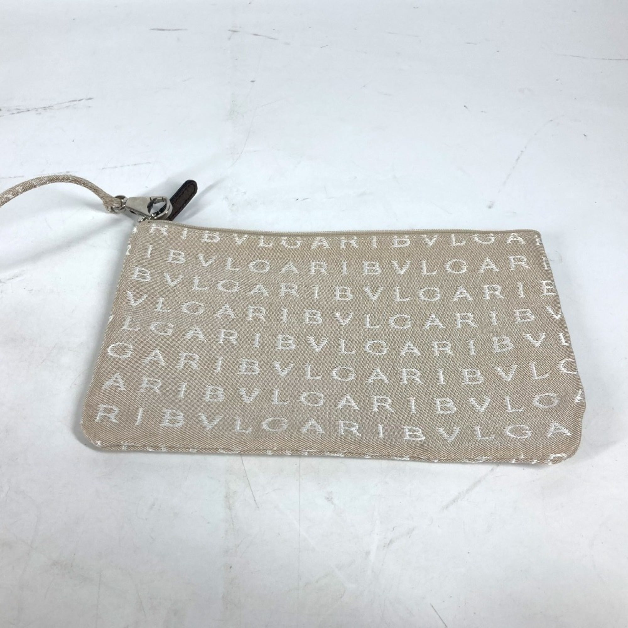 Bvlgari Beige Canvas Leather Shoulder Bag Tote Bag (Pre-Owned)