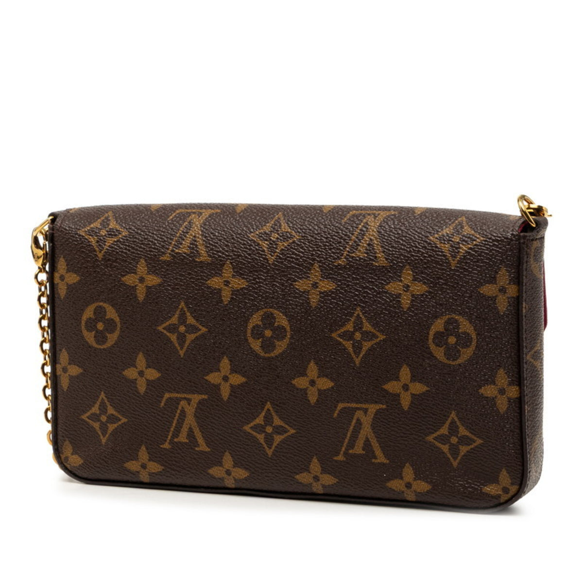Louis Vuitton Monogram Brown Fuchsia Pvc Leather Pochette Pouch Shoulder Bag (Pre-Owned)