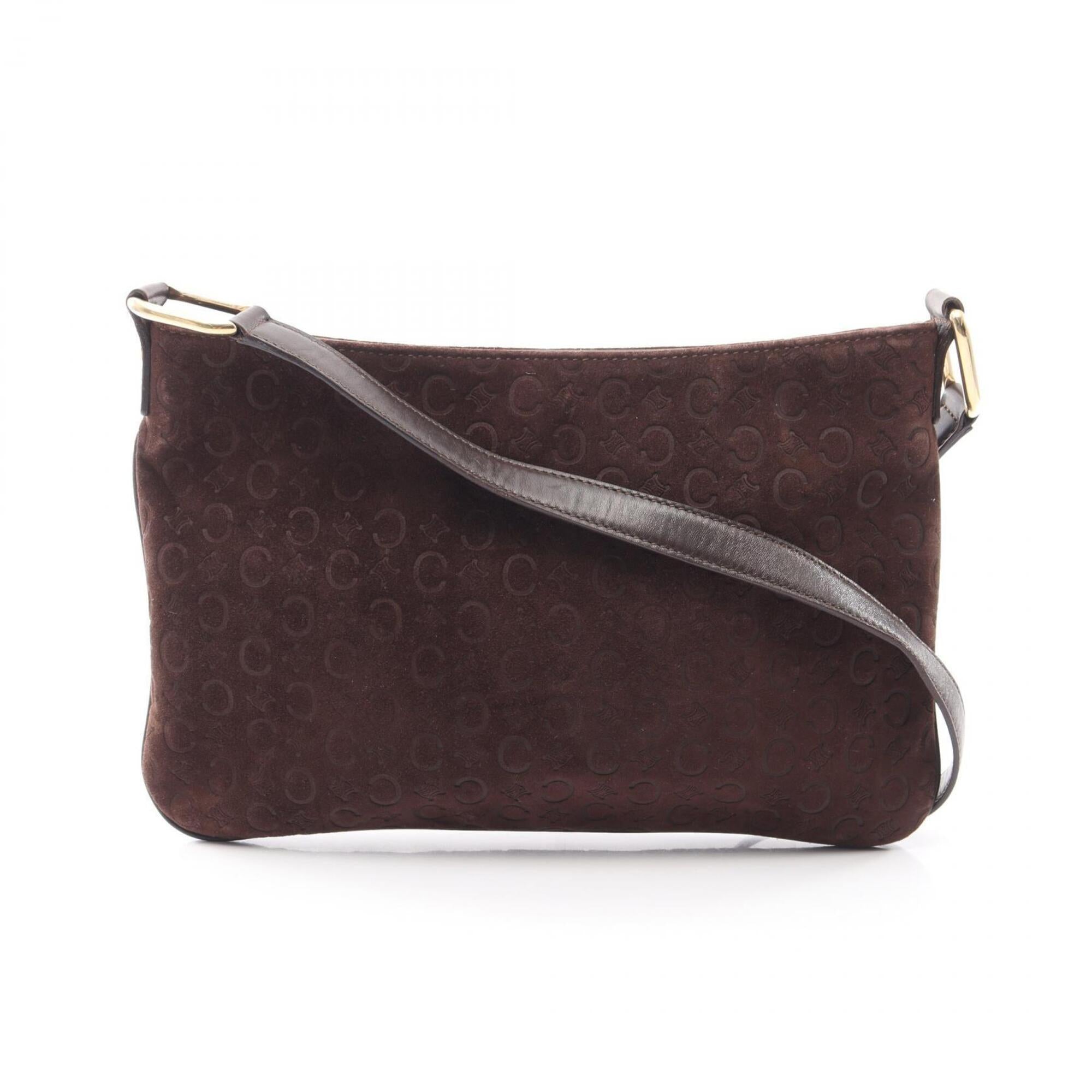 Celine Brown Suede Leather Handbag Shoulder Bag (Pre-Owned)
