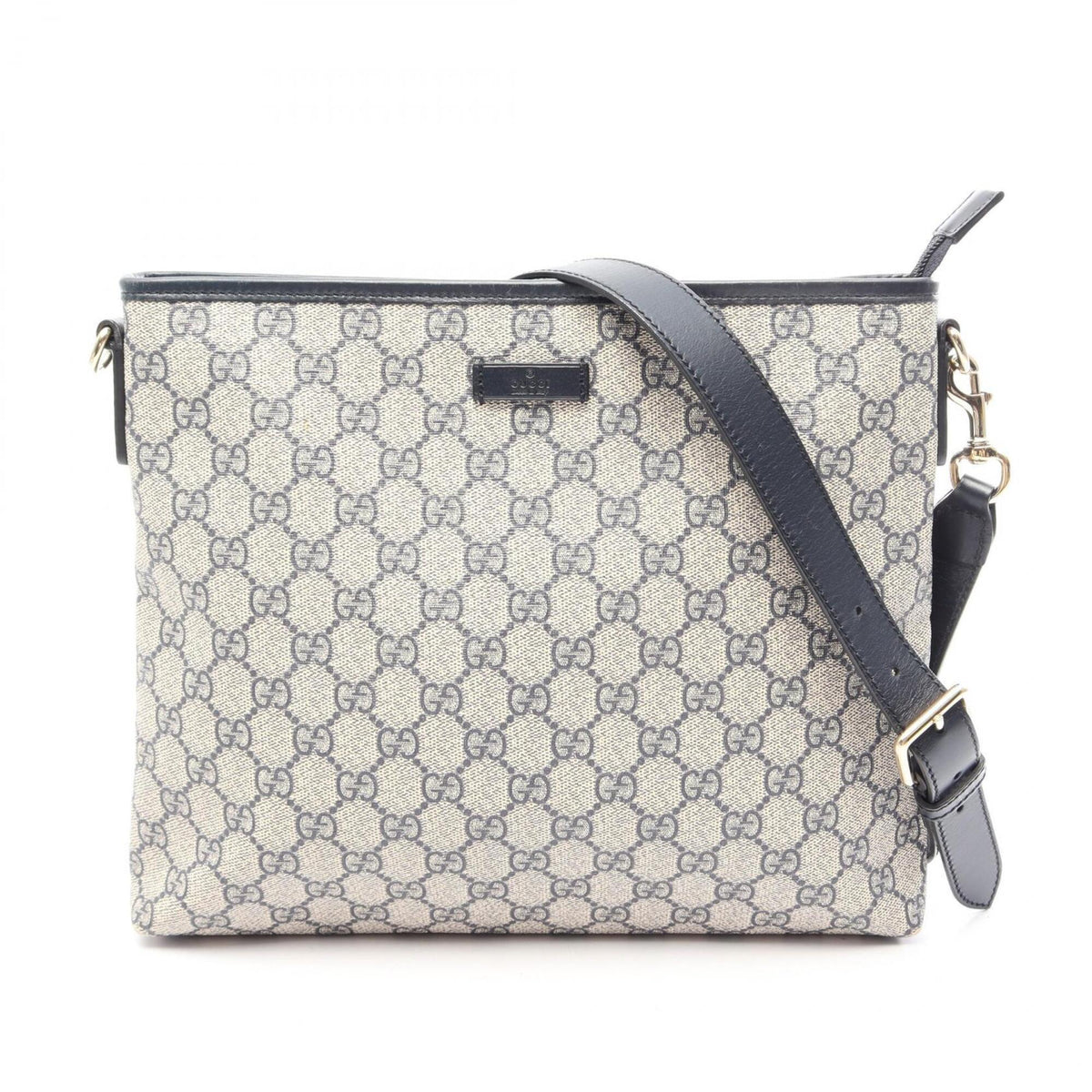 Gucci Beige Navy Pvc Leather Handbag Shoulder Bag (Pre-Owned)