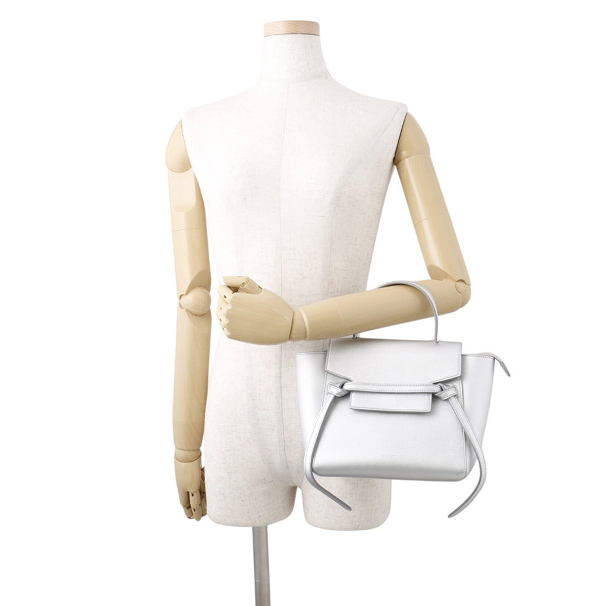 Celine Silver Leather Handbag (Pre-Owned)