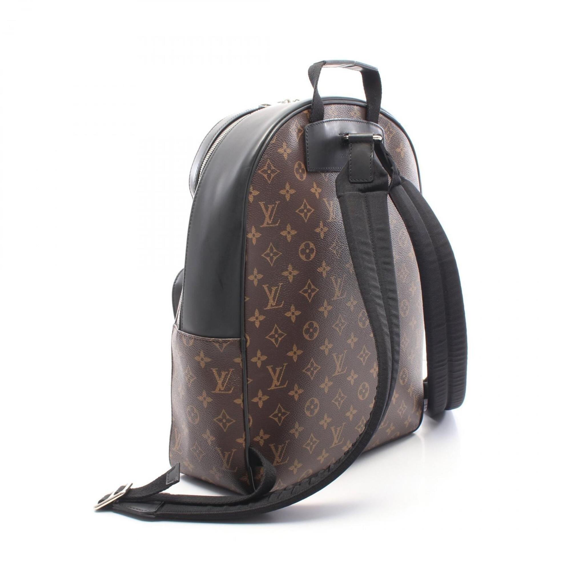 Louis Vuitton Black Brown Coated Canvas Leather Backpack Handbag (Pre-Owned)