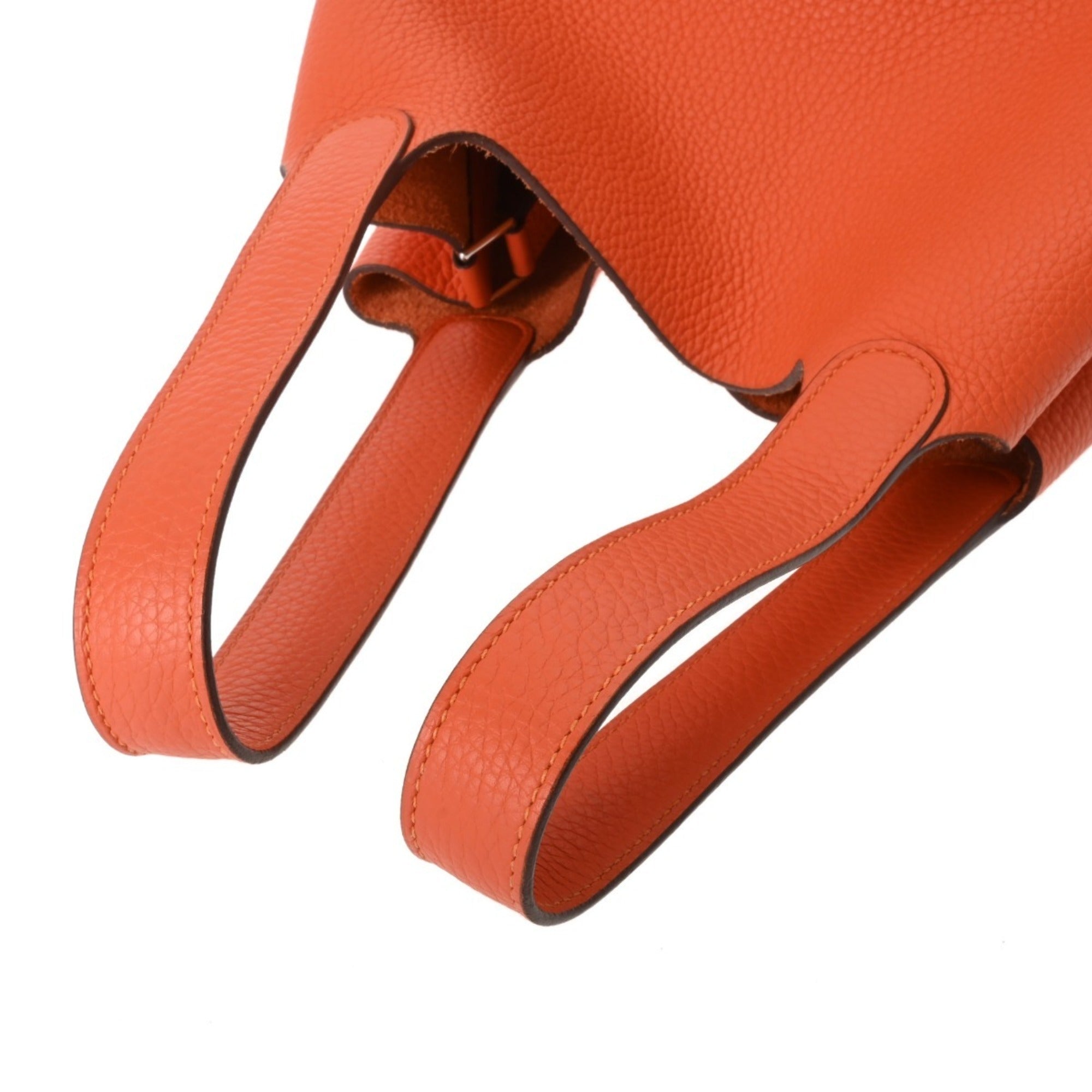 Hermes Orange Poppy Taurillon Clemence Leather Handbag (Pre-Owned)