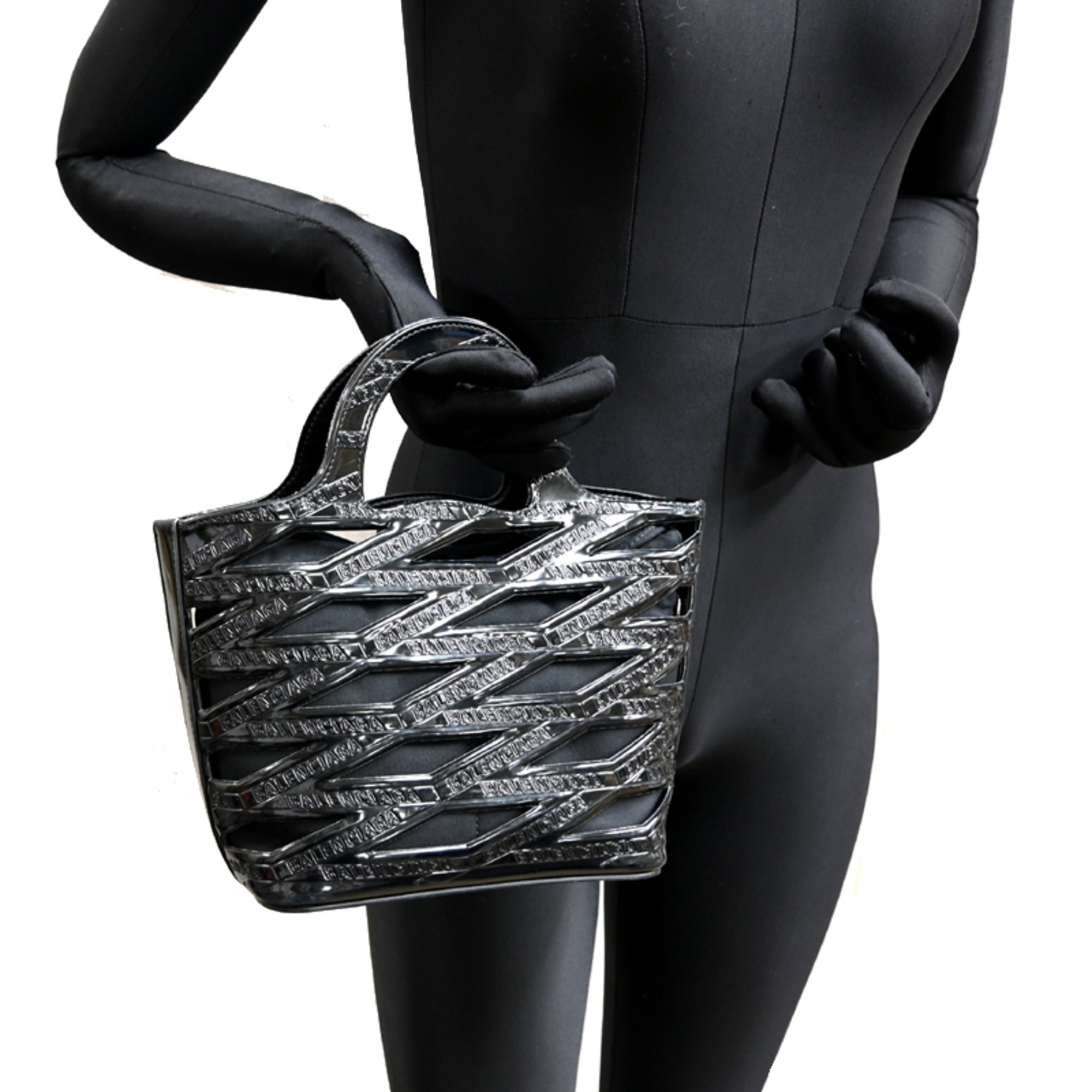 Balenciaga Black Basket Pouch Shoulder Bag (Pre-Owned)