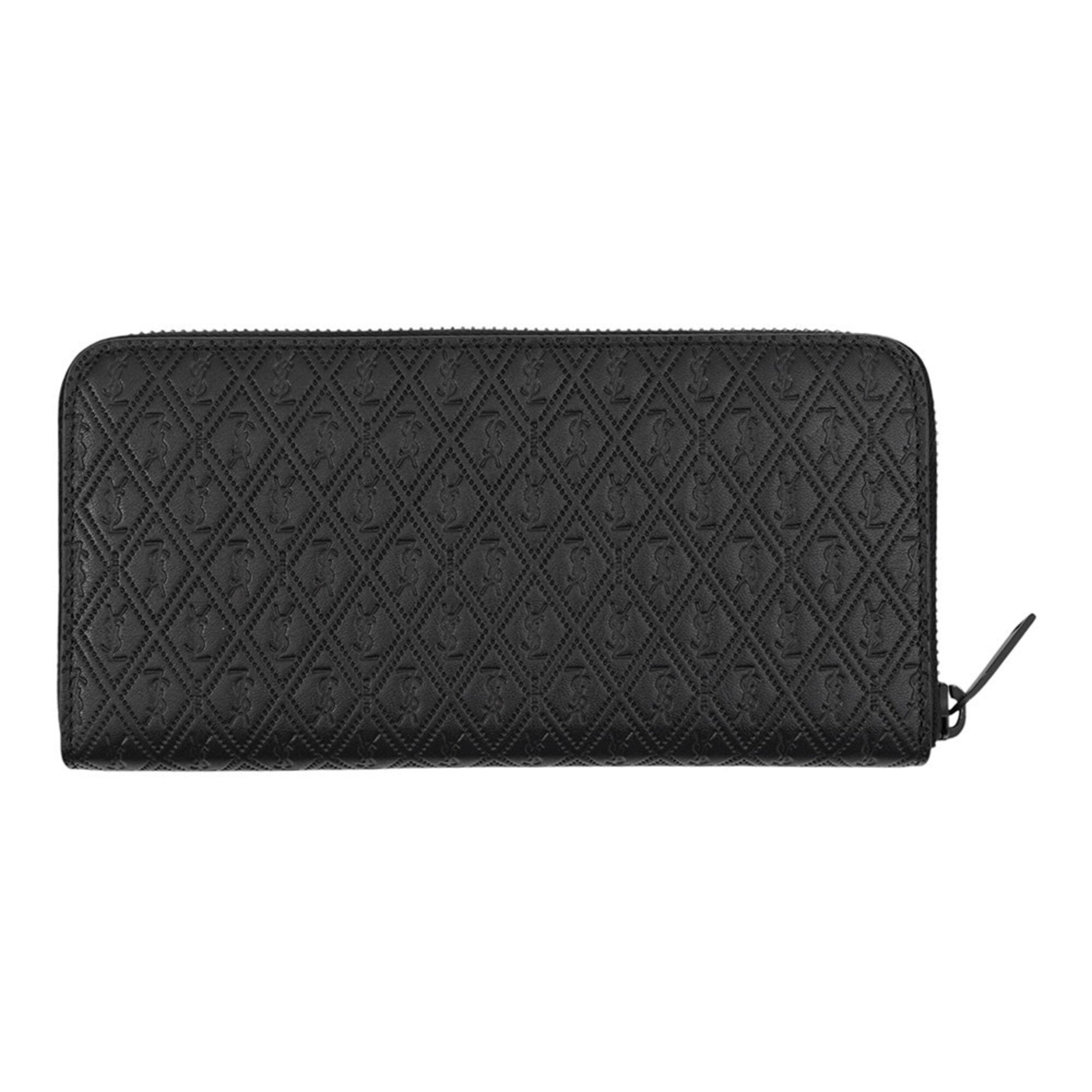 Yves Saint Laurent Black Leather Long Wallet (Bi-Fold) (Pre-Owned)