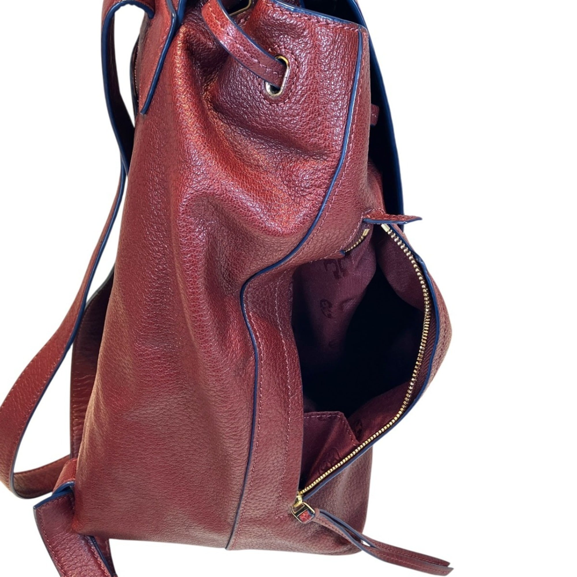 Tory Burch Burgundy Leather Backpack (Pre-Owned)