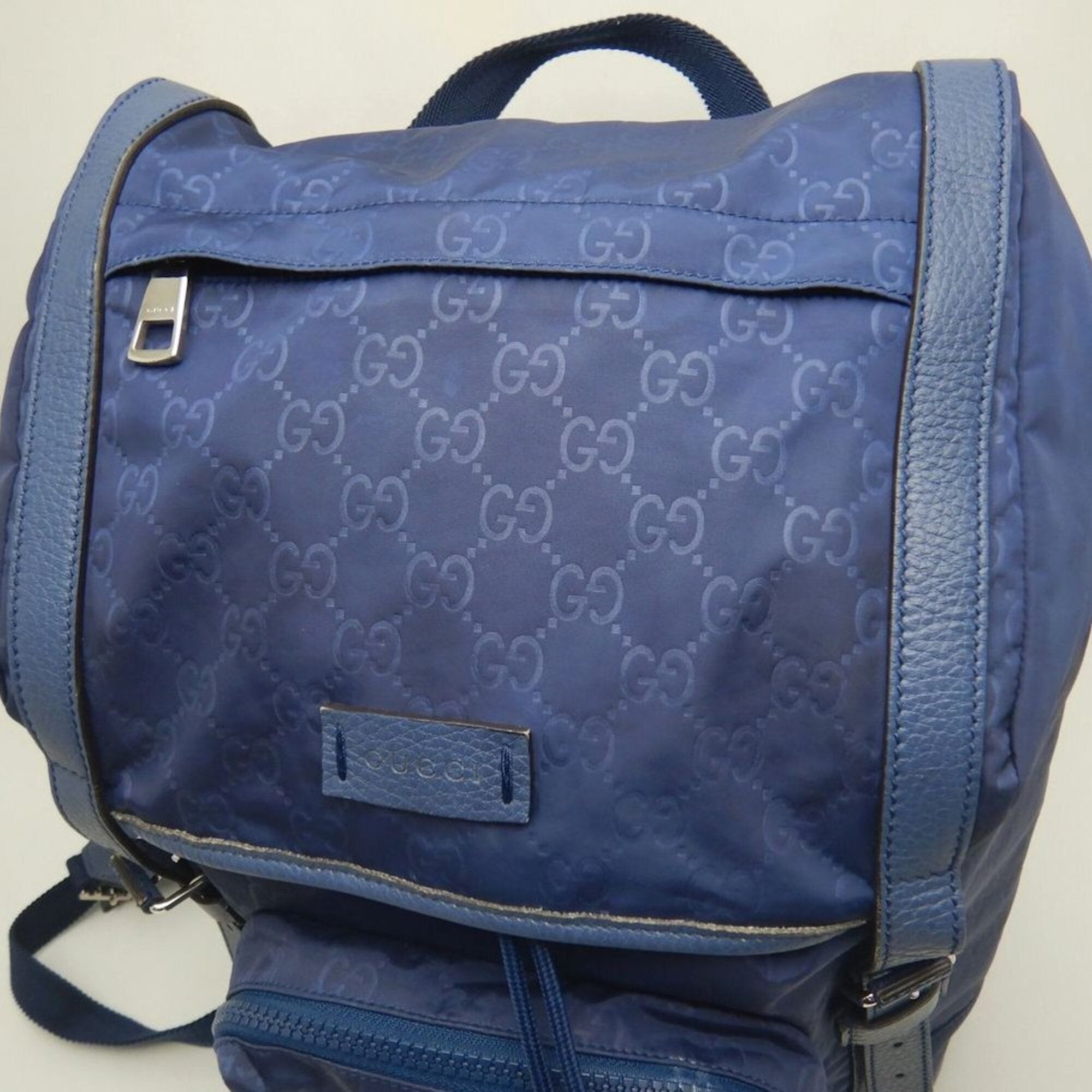 Gucci Navy Nylon Backpack (Pre-Owned)