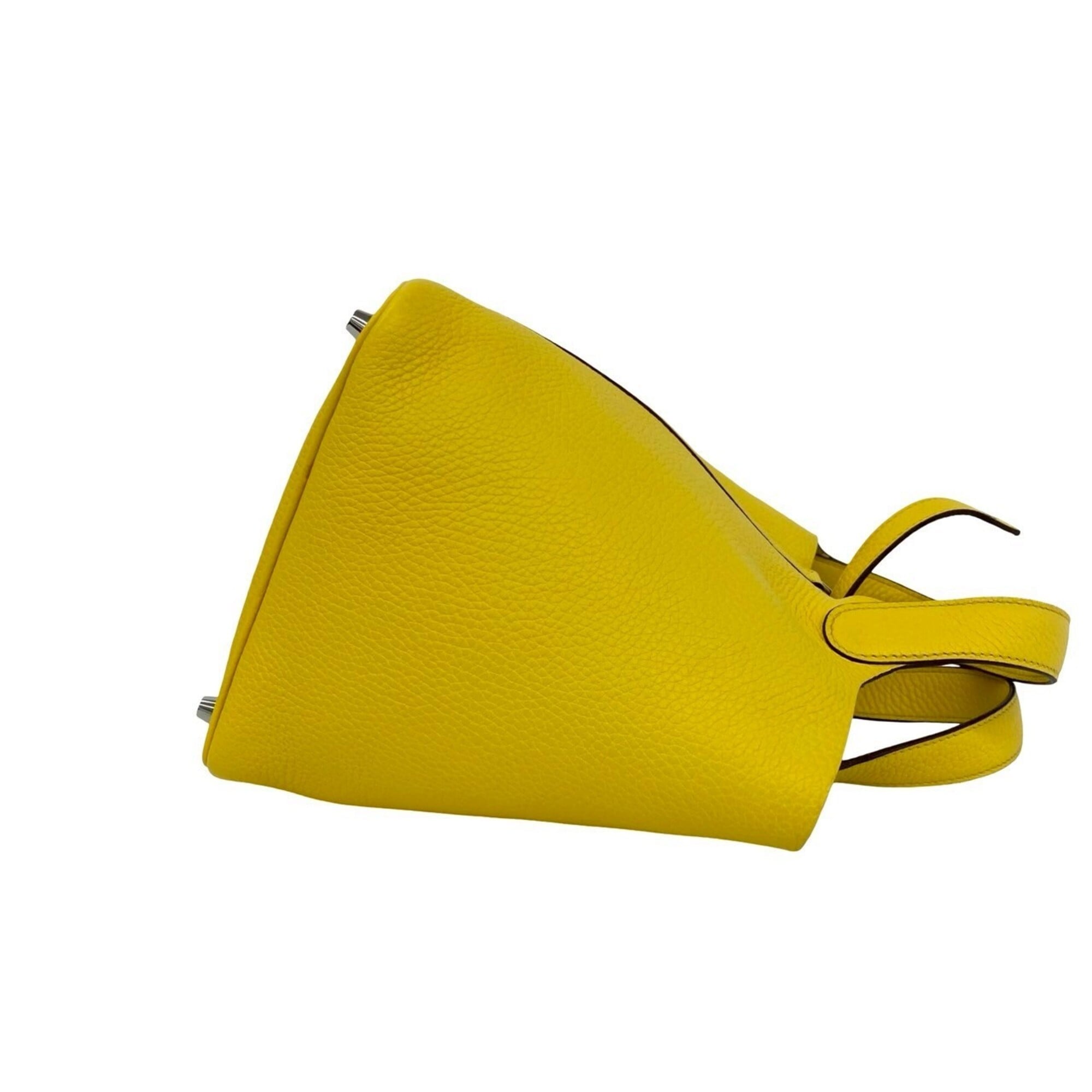 Hermes Yellow Taurillon Clemence Leather Handbag Tote Bag (Pre-Owned)