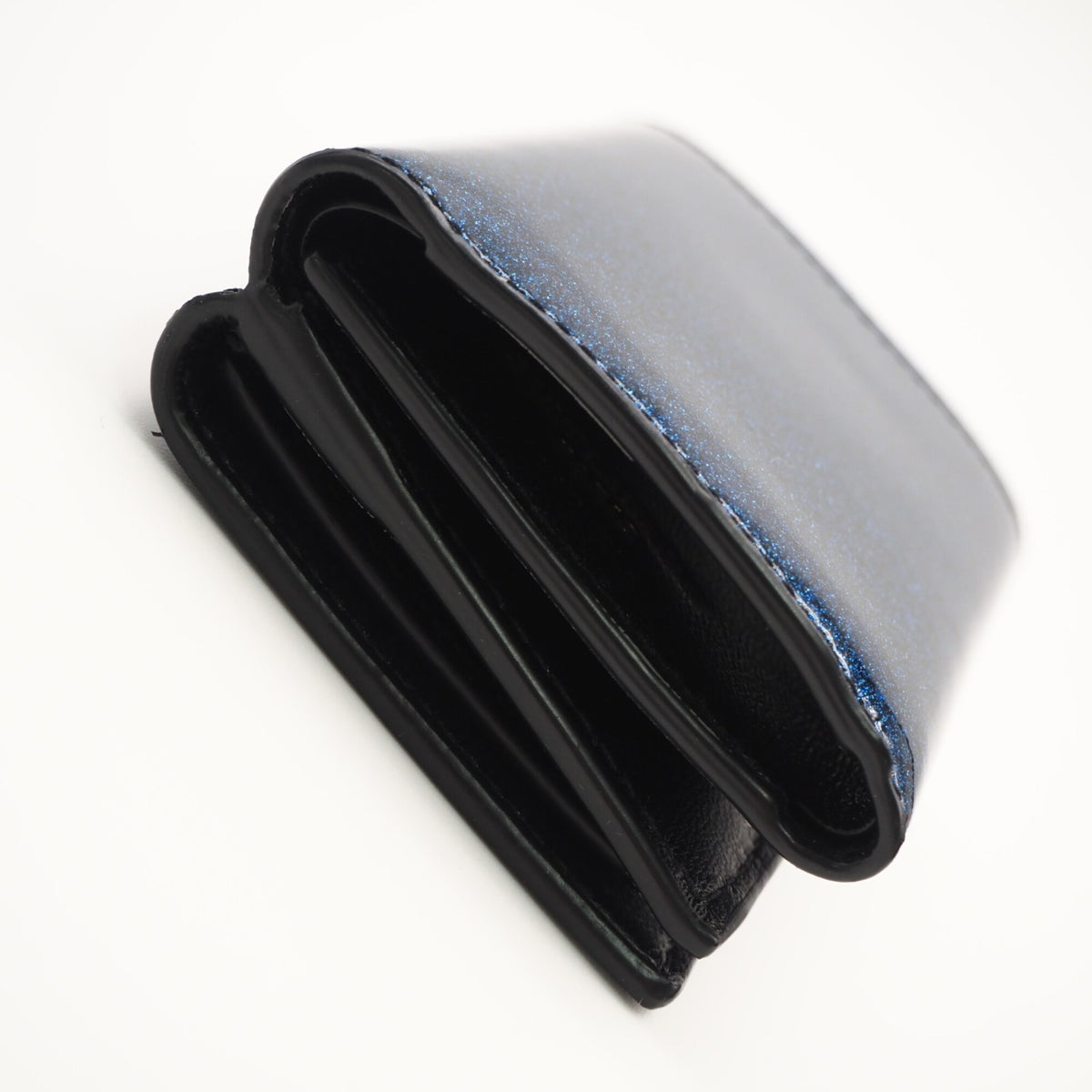 Yves Saint Laurent Blue Patent Leather Wallet (Tri-Fold) (Pre-Owned)