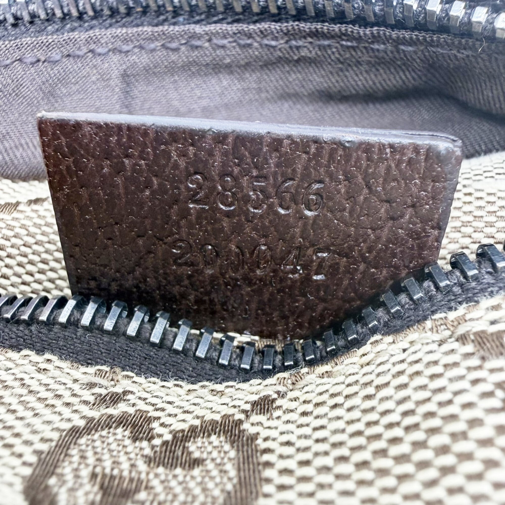 Gucci Beige Dark Brown Canvas Leather Fanny Pack (Pre-Owned)