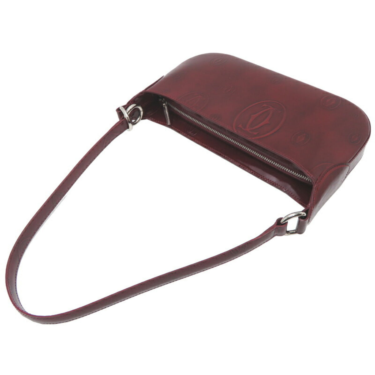 Cartier Bordeaux Patent Leather Handbag (Pre-Owned)