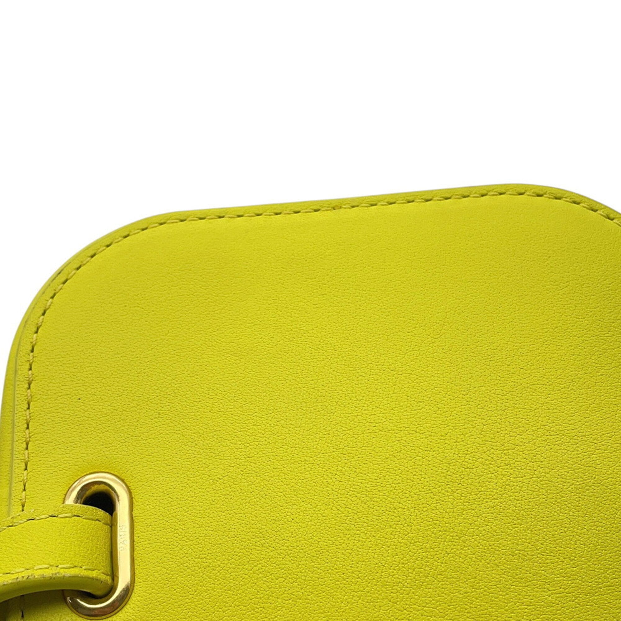 Celine Yellow Leather Handbag Shoulder Bag (Pre-Owned)