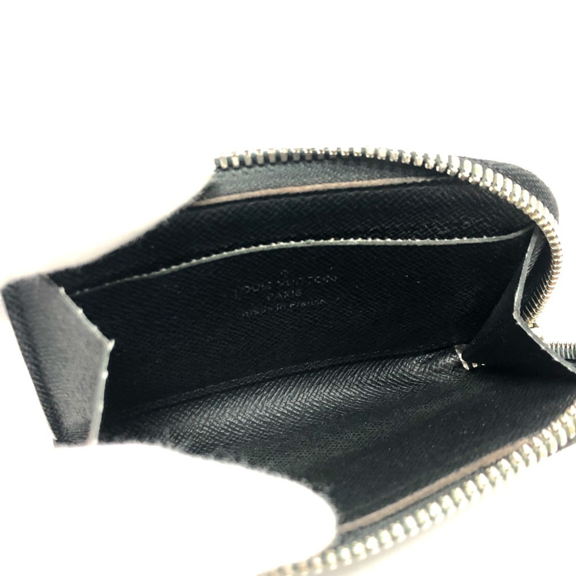 Louis Vuitton Taiga Black Galle Taiga Leather Coin Purse/Coin Case (Pre-Owned)