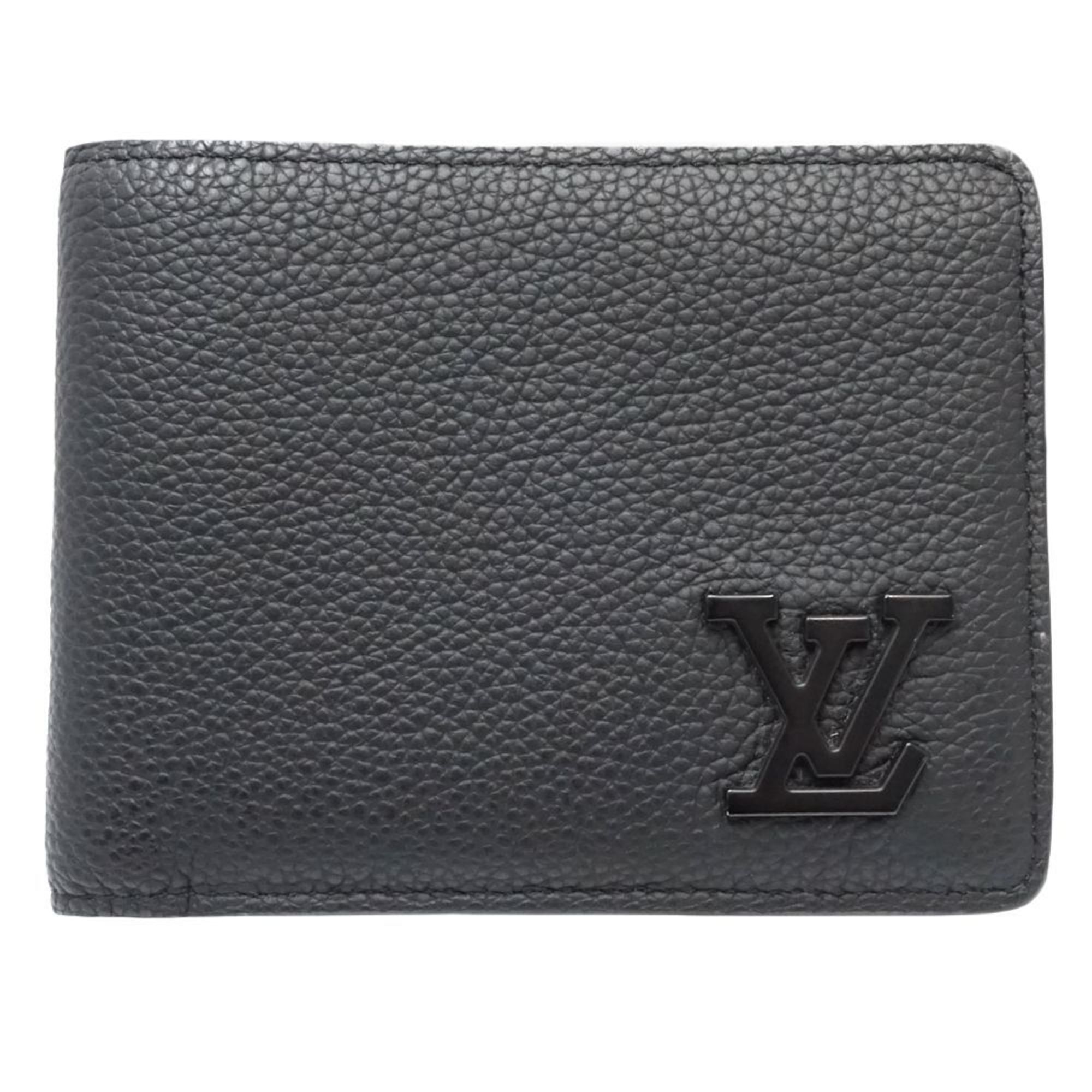 Louis Vuitton Black Leather Wallet (Bi-Fold) (Pre-Owned)