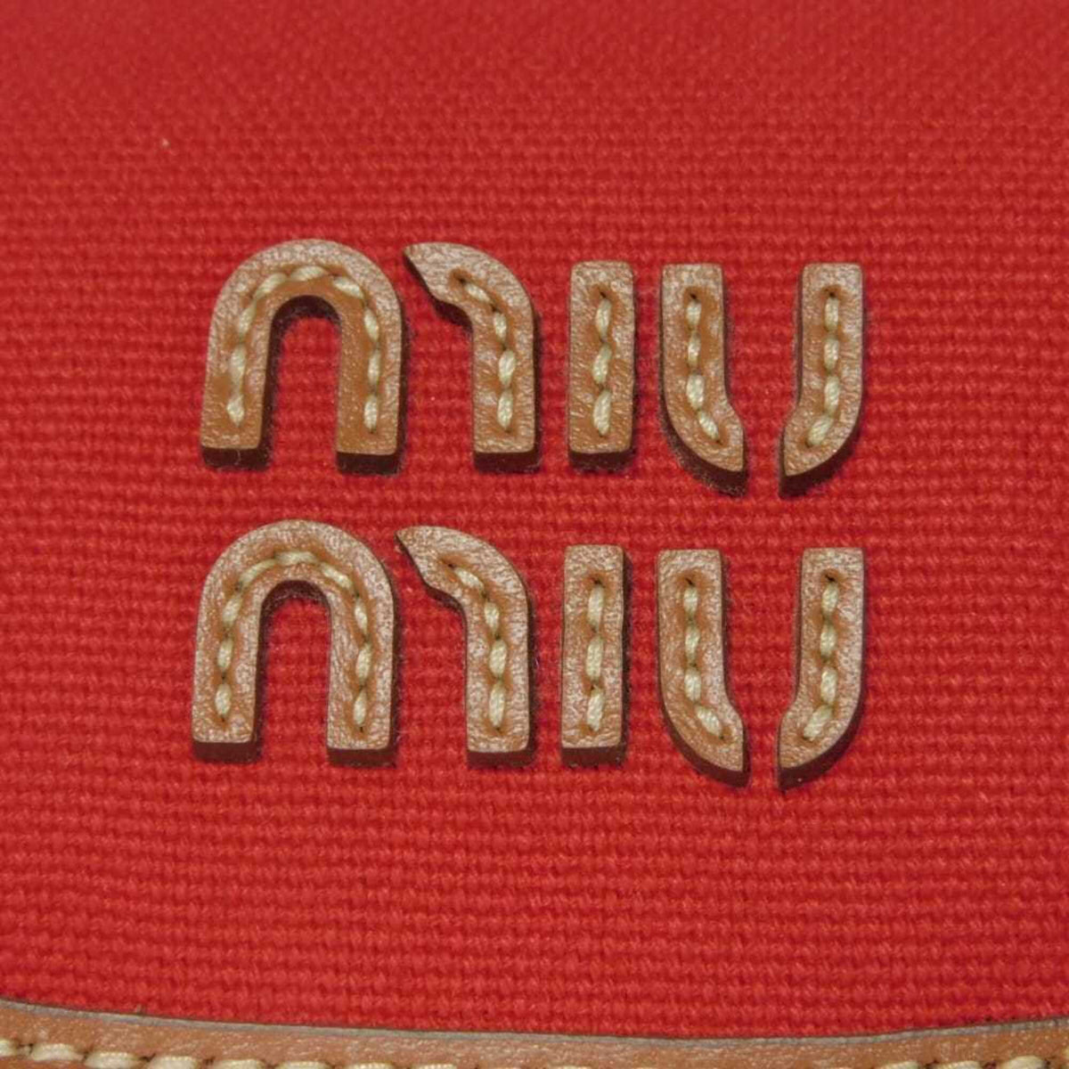 Miu Miu Red Color Cotton Canvas Backpack (Pre-Owned)