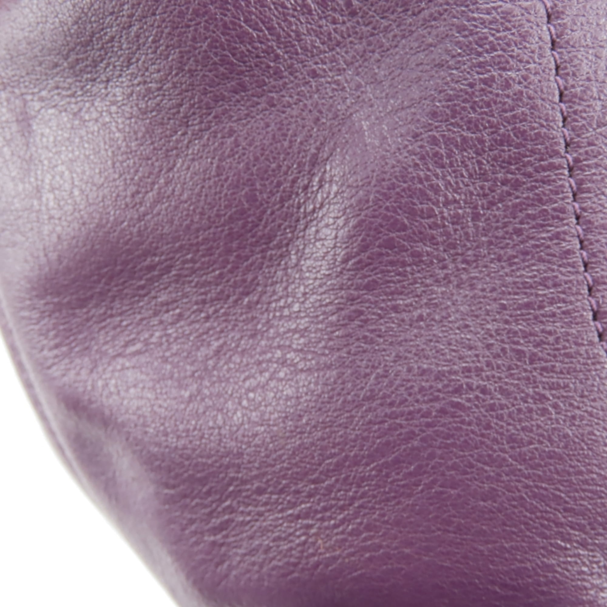Coach Dark Purple Leather Shoulder Bag (Pre-Owned)