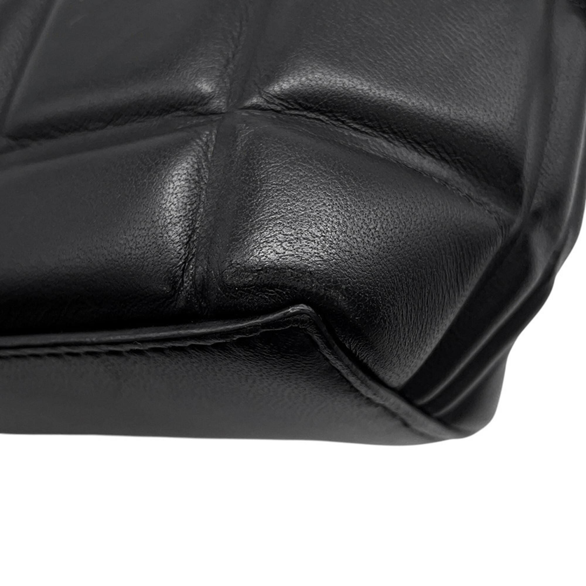 Bottega Veneta Black Leather Handbag Shoulder Bag (Pre-Owned)