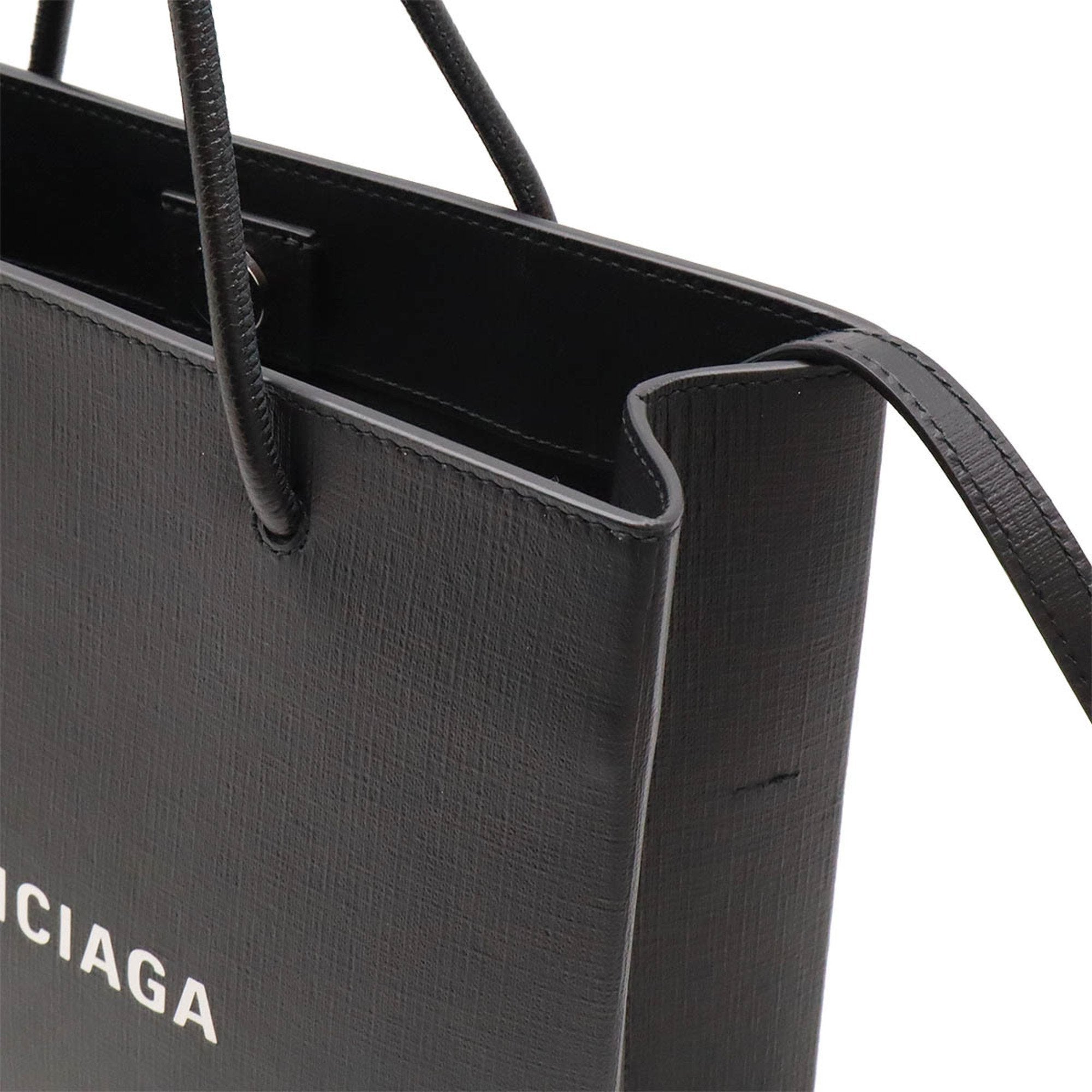 Balenciaga Black Leather Shoulder Bag Tote Bag (Pre-Owned)