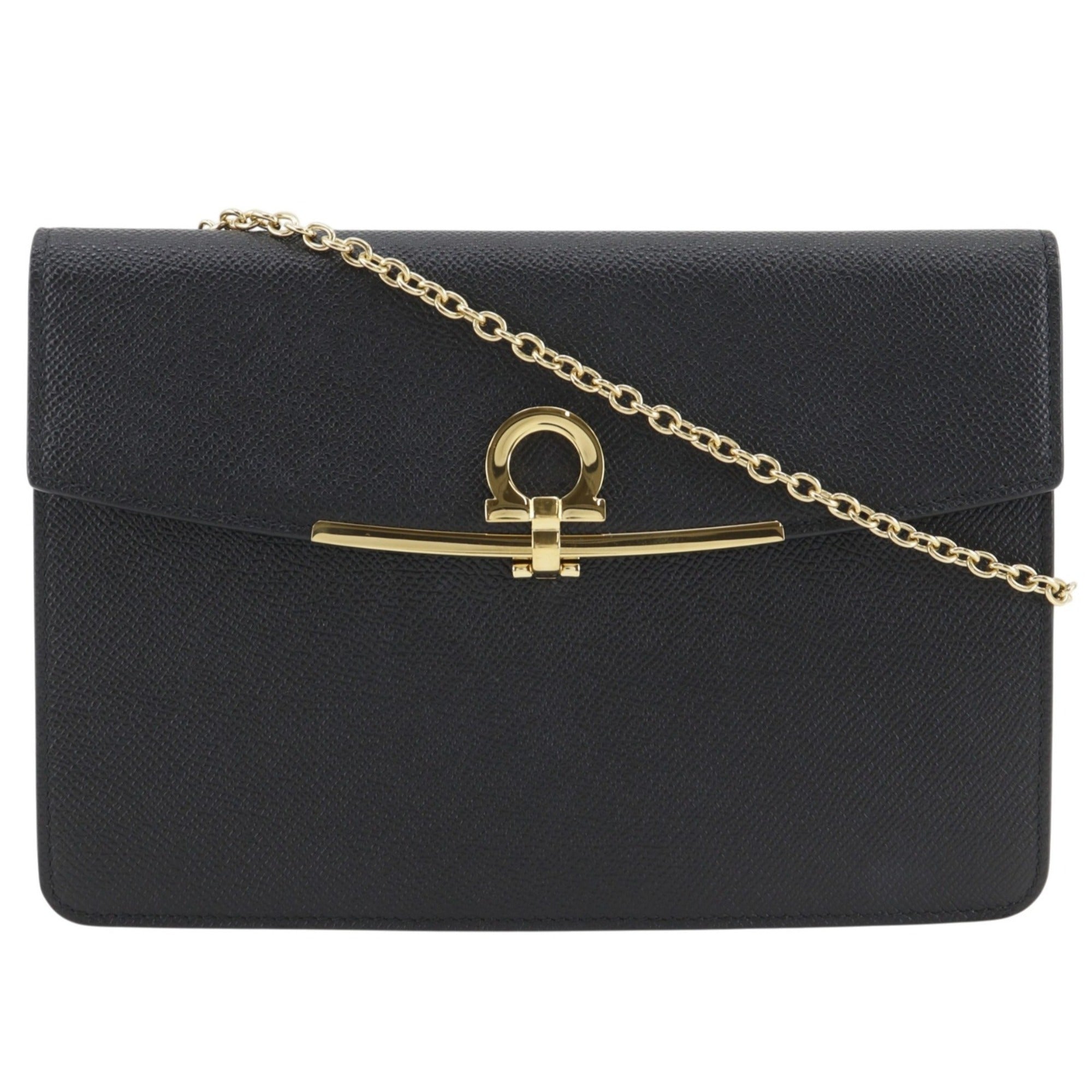 Salvatore Ferragamo Black Leather Shoulder Bag (Pre-Owned)