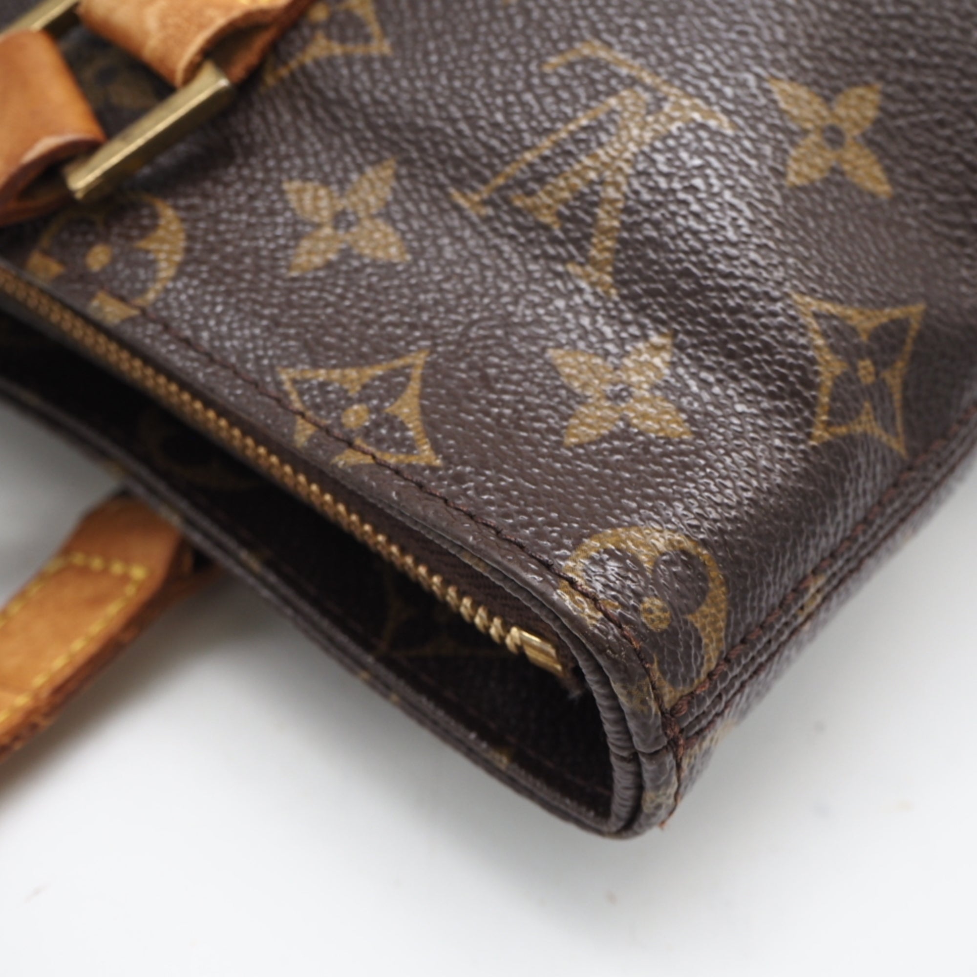 Louis Vuitton Monogram Brown Coated Canvas Leather Handbag (Pre-Owned)