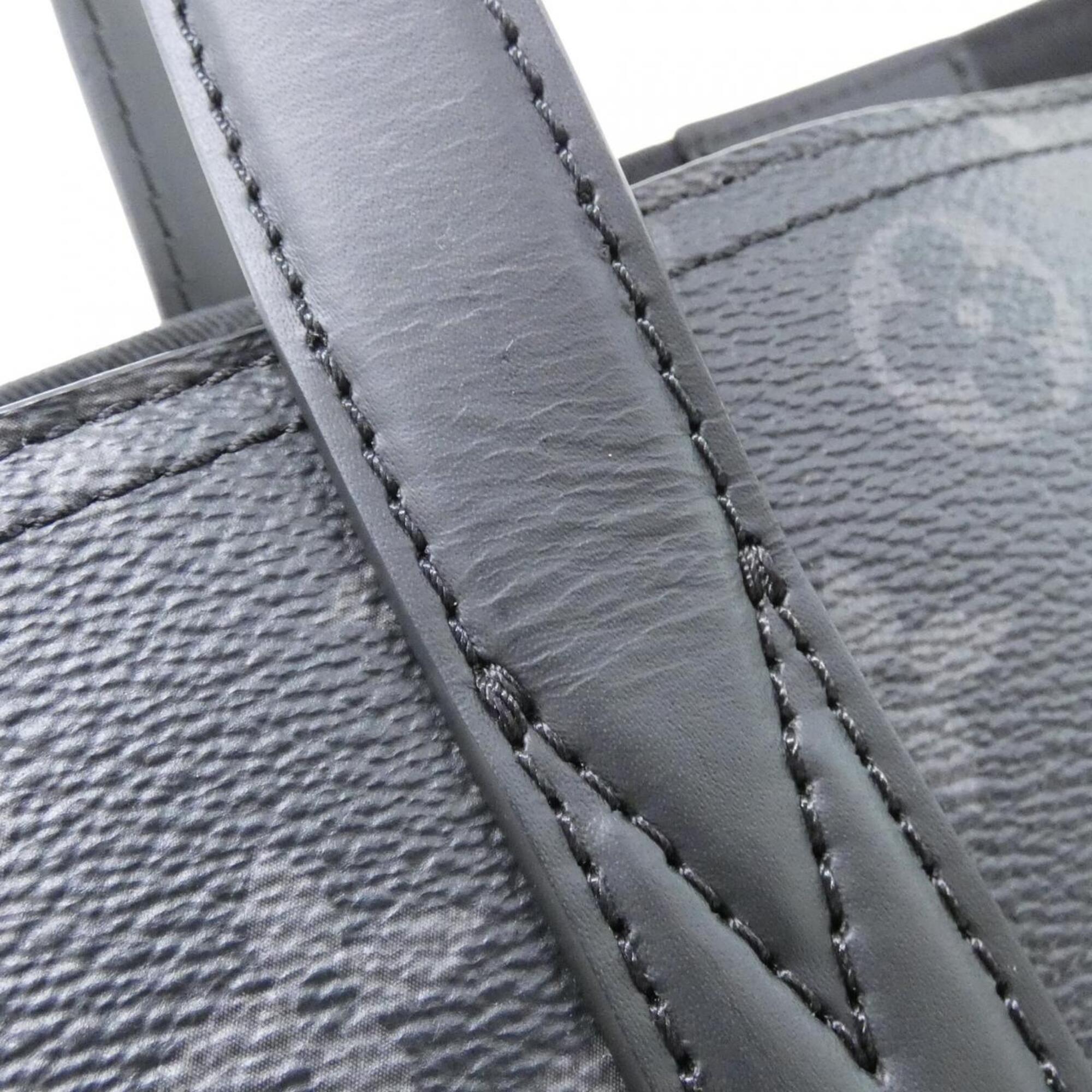 Louis Vuitton Black Coated Canvas Handbag Tote Bag (Pre-Owned)