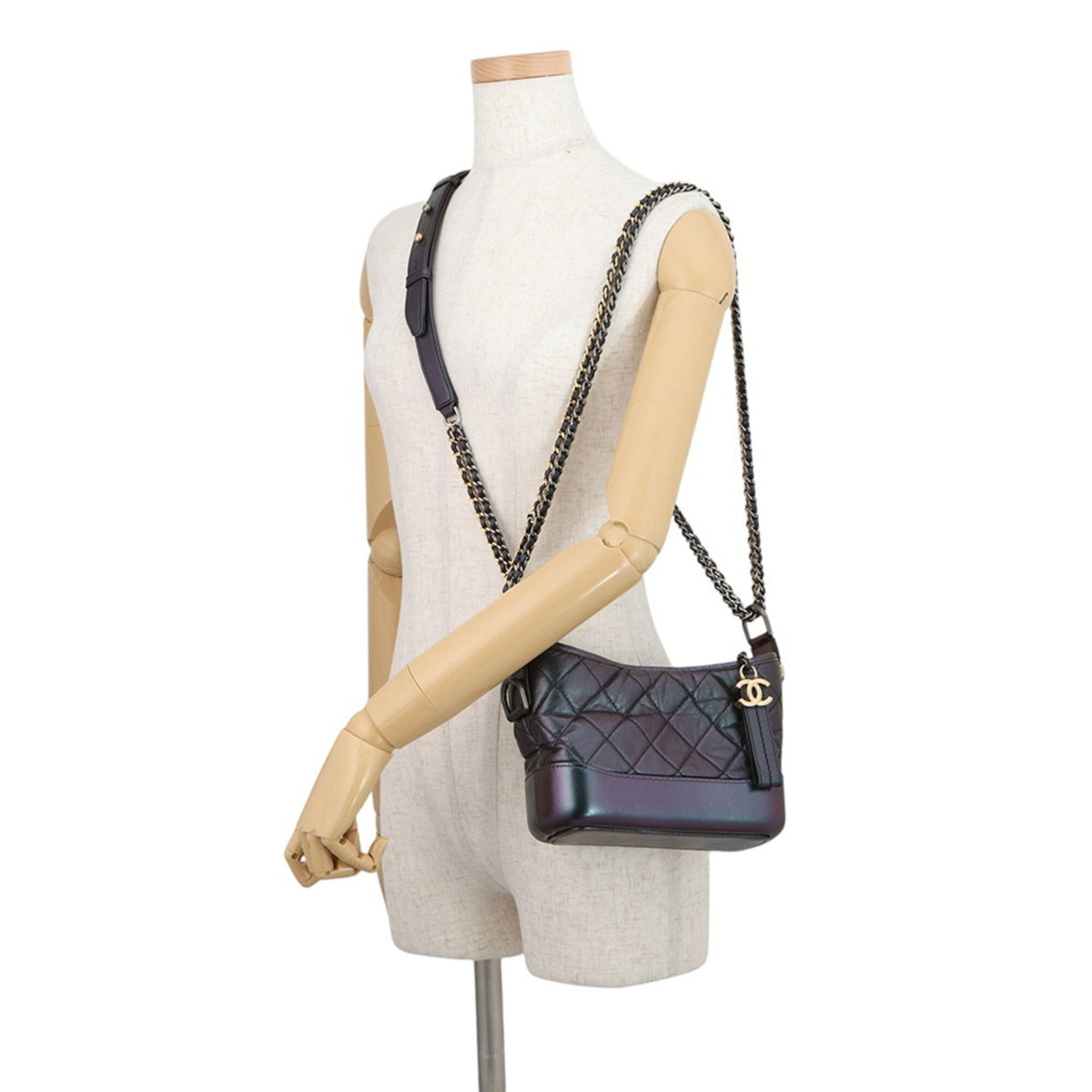 Chanel Metallic Purple Leather Handbag Shoulder Bag (Pre-Owned)