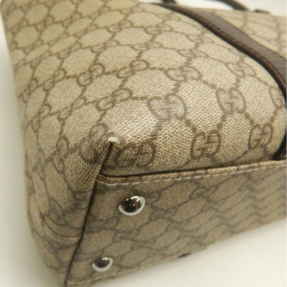 Gucci Beige Gg Supreme Leather Tote Bag (Pre-Owned)
