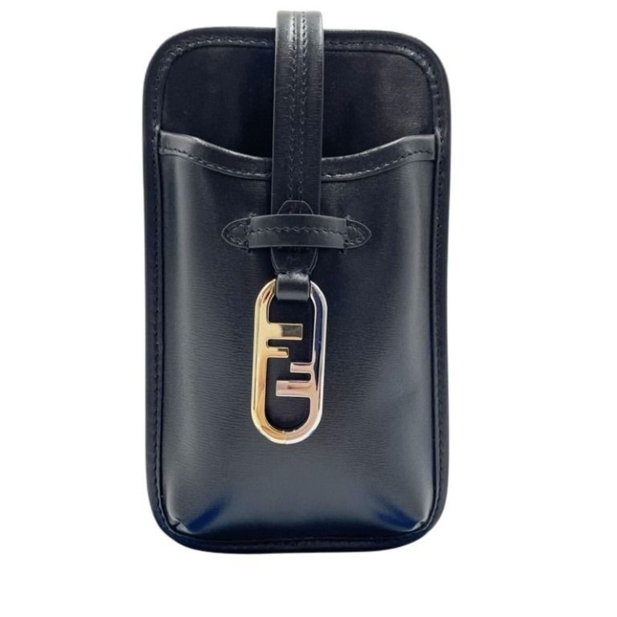 Fendi Black Leather Pouch Shoulder Bag (Pre-Owned)