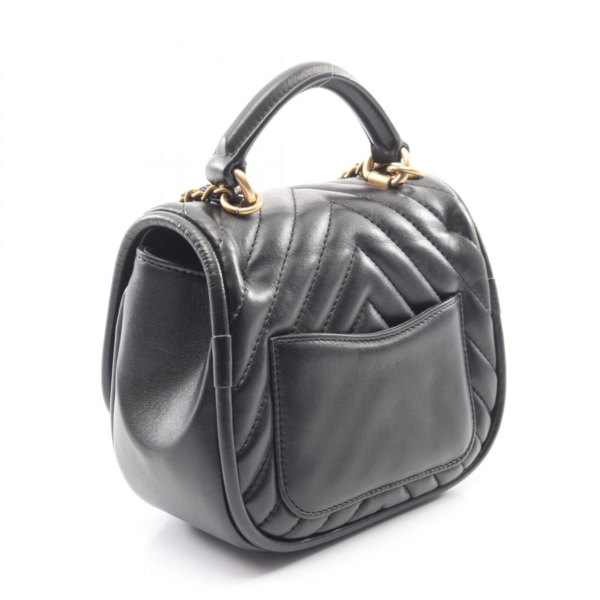 Chanel Black Leather Handbag Shoulder Bag (Pre-Owned)