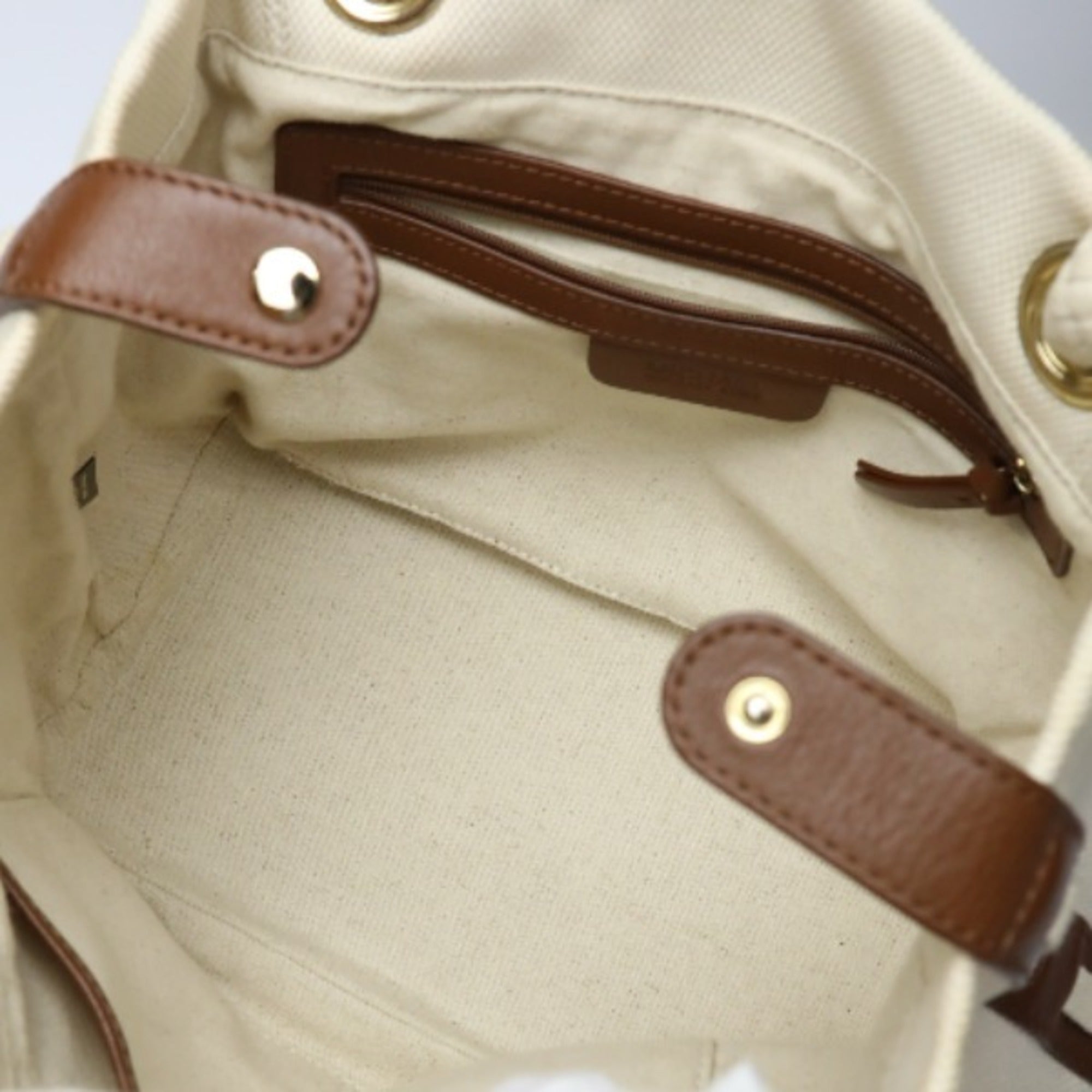 Michael Kors Brown White Canvas Tote Bag (Pre-Owned)