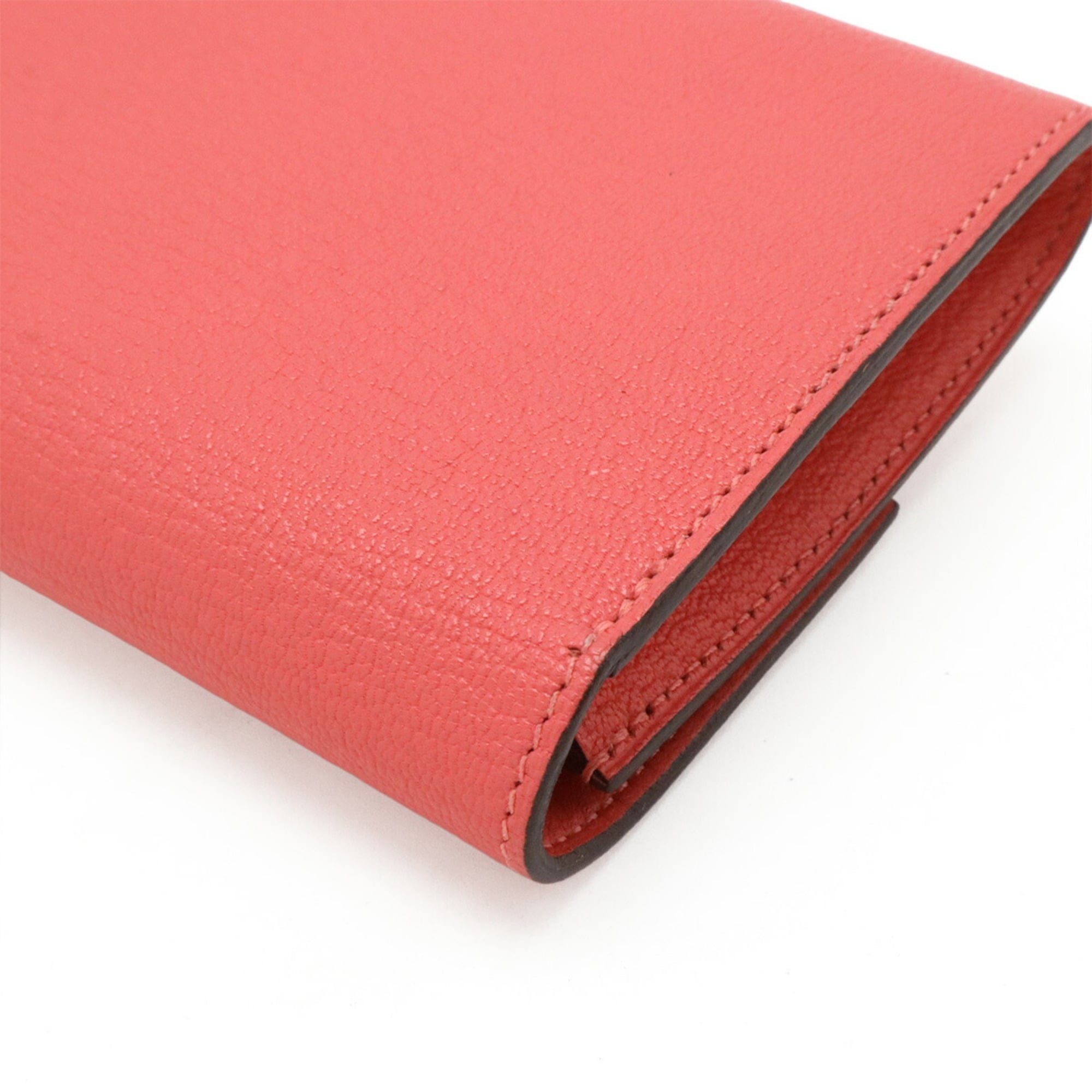 Hermes Rose Azalee Chevre Leather Wallet (Bi-Fold) (Pre-Owned)