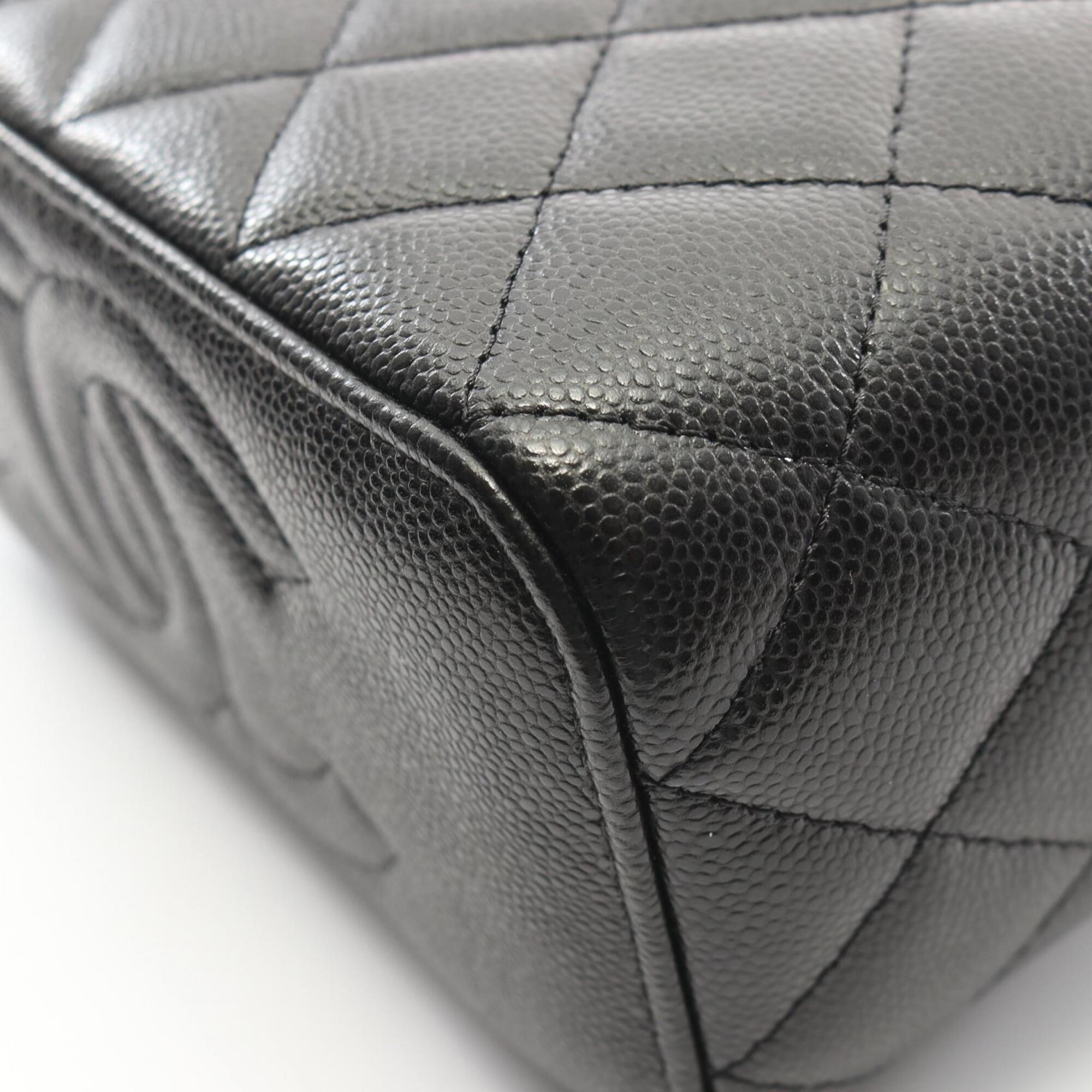 Chanel Matelasse Black Grained Calfskin Handbag Shoulder Bag (Pre-Owned)