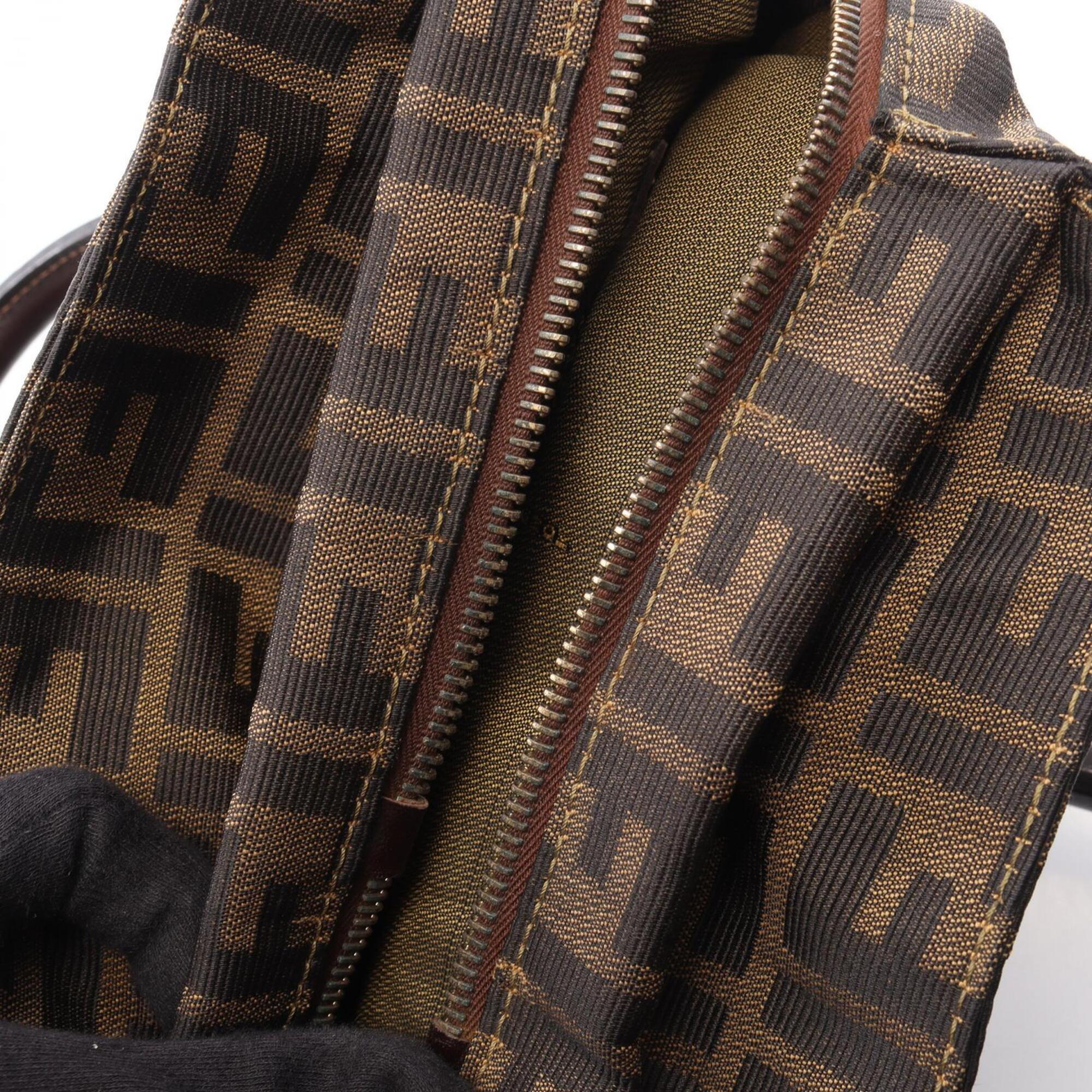Fendi Brown Canvas Leather Handbag (Pre-Owned)