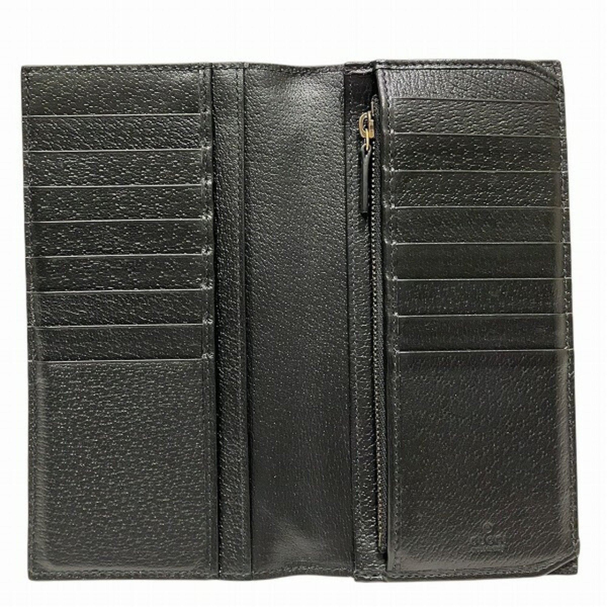 Gucci Black Leather Long Wallet (Bi-Fold) (Pre-Owned)
