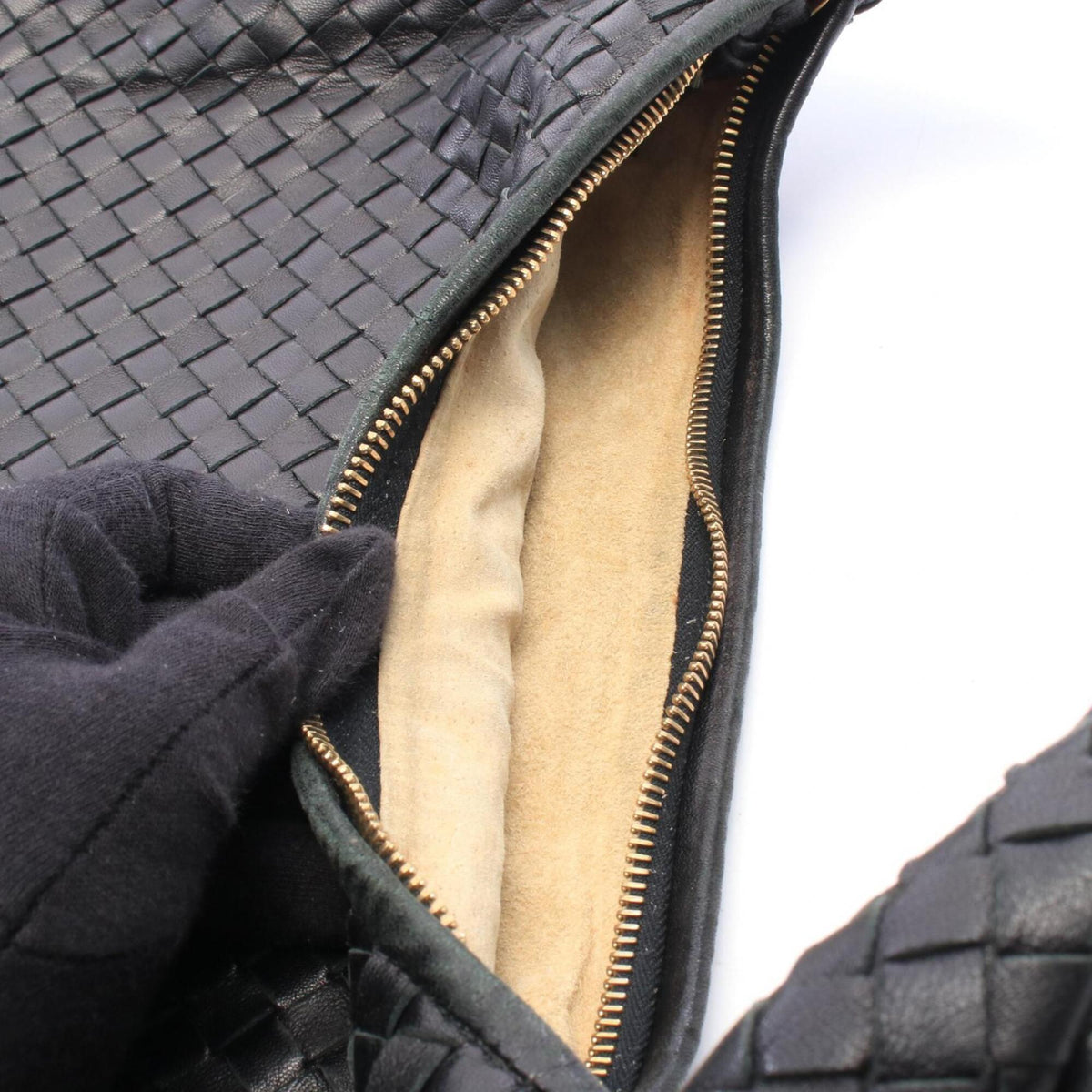 Bottega Veneta Black Intrecciato Handbag Shoulder Bag (Pre-Owned)