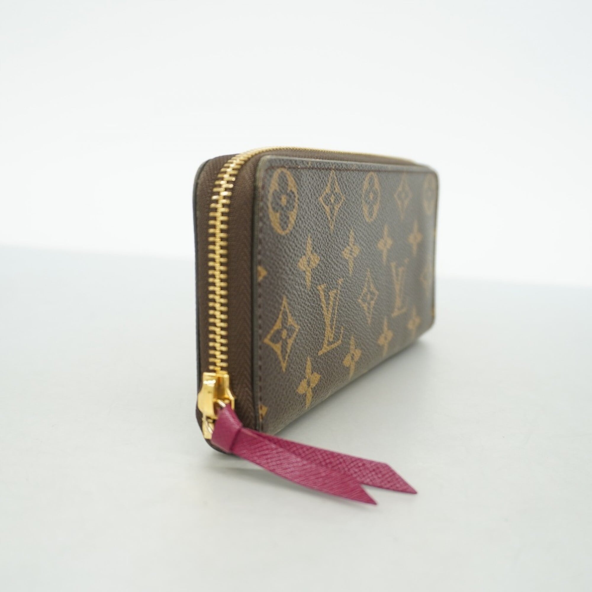 Louis Vuitton Brown Fuchsia Long Wallet (Bi-Fold) (Pre-Owned)