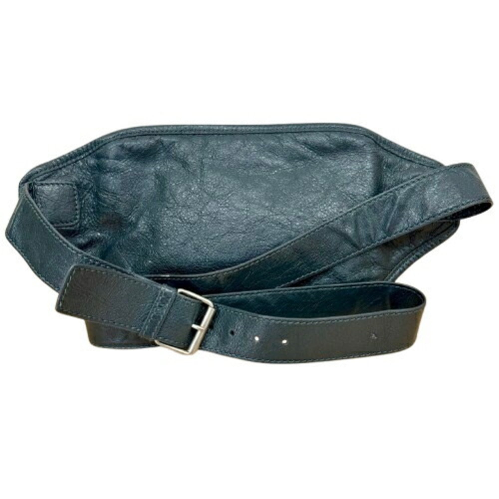 Balenciaga Gray Leather Fanny Pack Sling Bag (Pre-Owned)