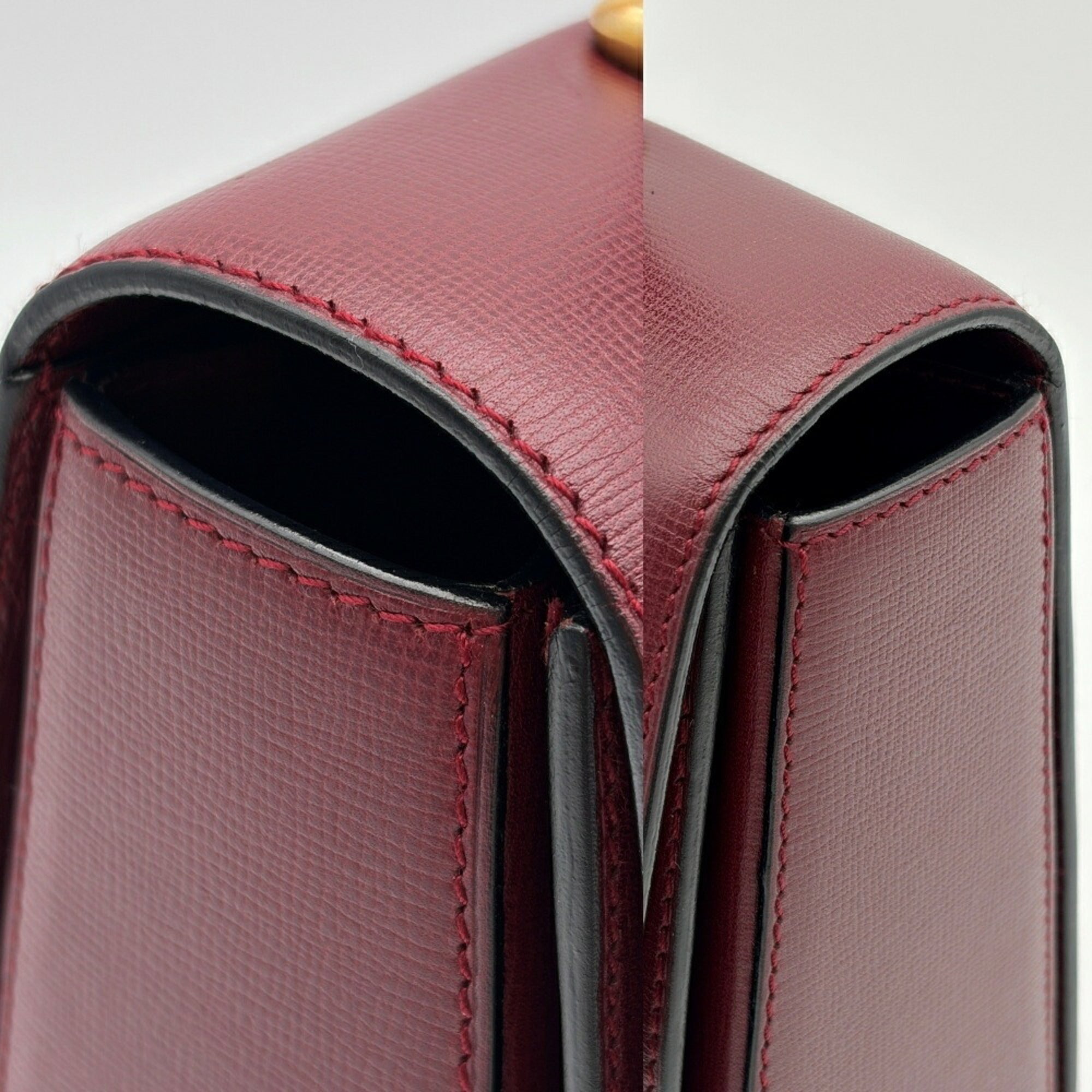 Cartier Must Bordeaux Leather Handbag (Pre-Owned)